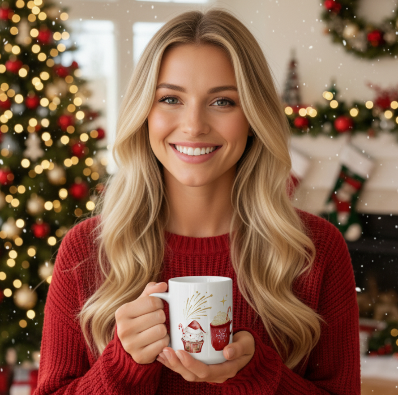 Christmas Hot Cocoa, Coffee, Tea Mug | "Merry Christmas" Festive Holiday Ceramic Mug (11oz &amp; 15oz) | A delightful gift for Adults &amp; Kids product thumbnail image