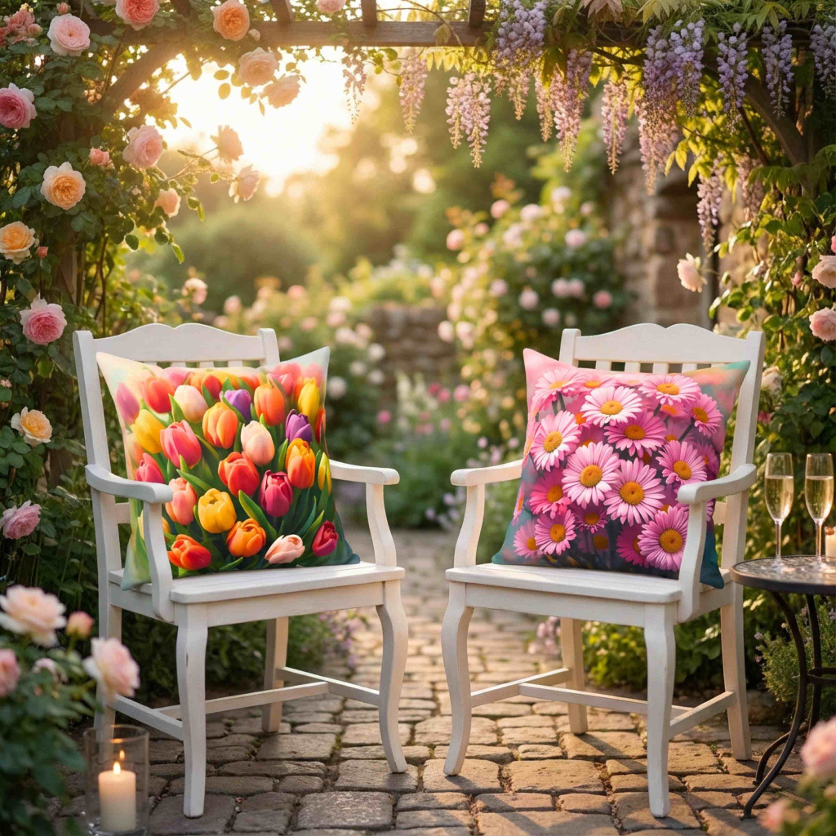 Blooming Tulip Decorative Pillow - Cozy Home Accent for Spring Decor, Unique Gift for Mother's Day, Floral Cushion, Indoor Decoration product thumbnail image