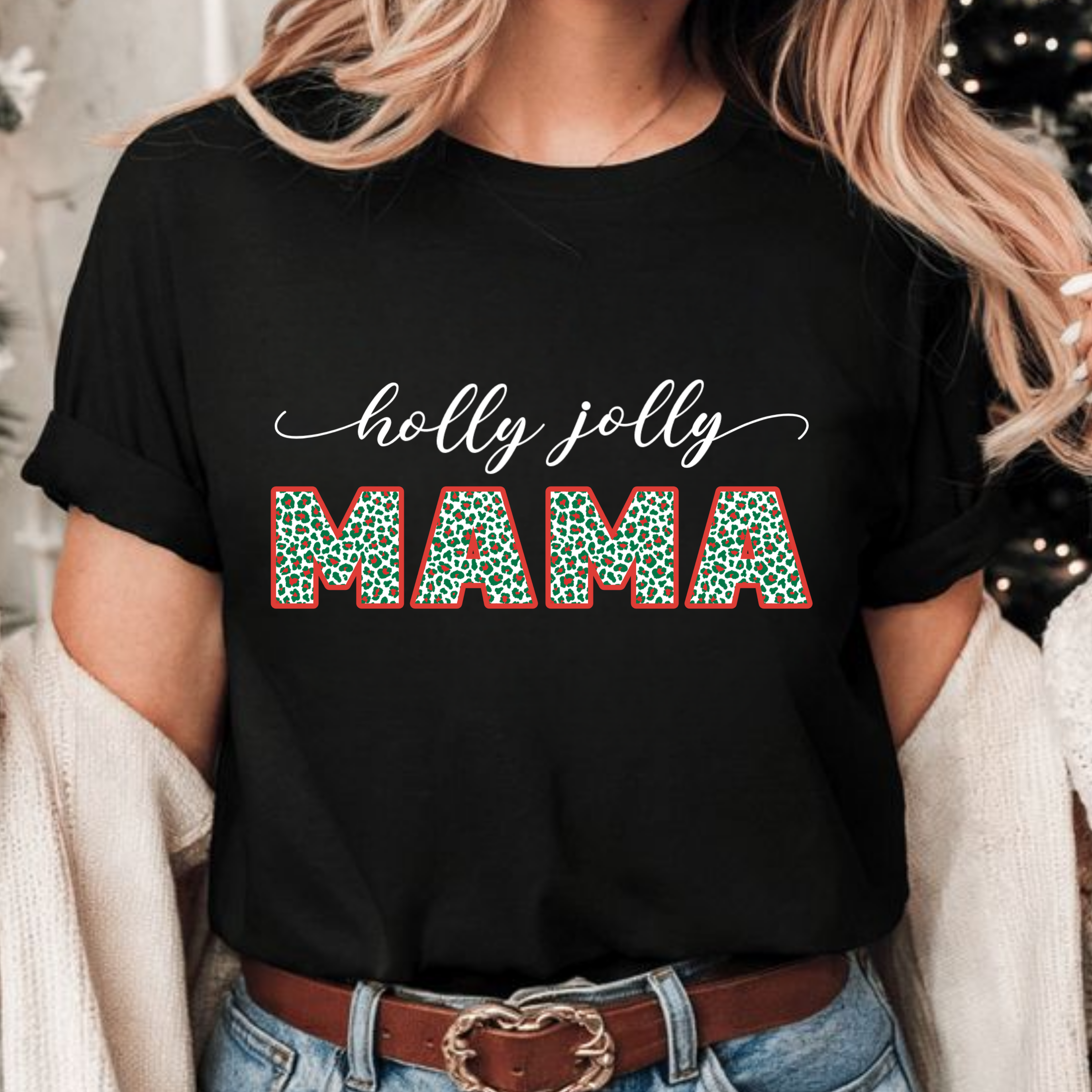 Holly Jolly Mama T-Shirt product thumbnail image