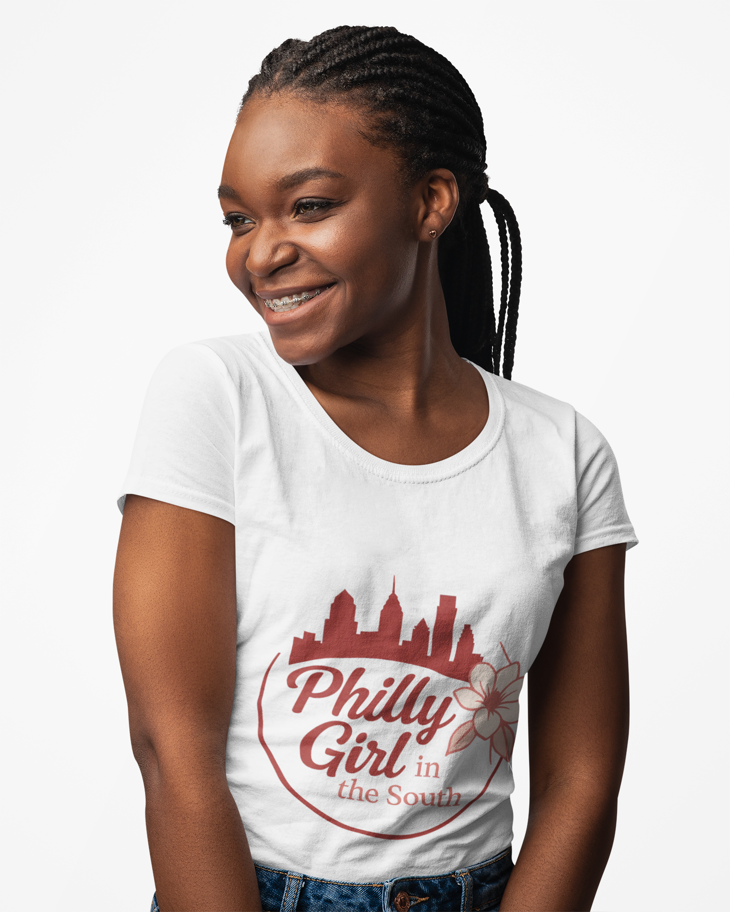 Philly Girl in the South T-Shirt — Floral Philly Skyline Tee Philly Girl in the South T-Shirt — Floral Philly Skyline Tee