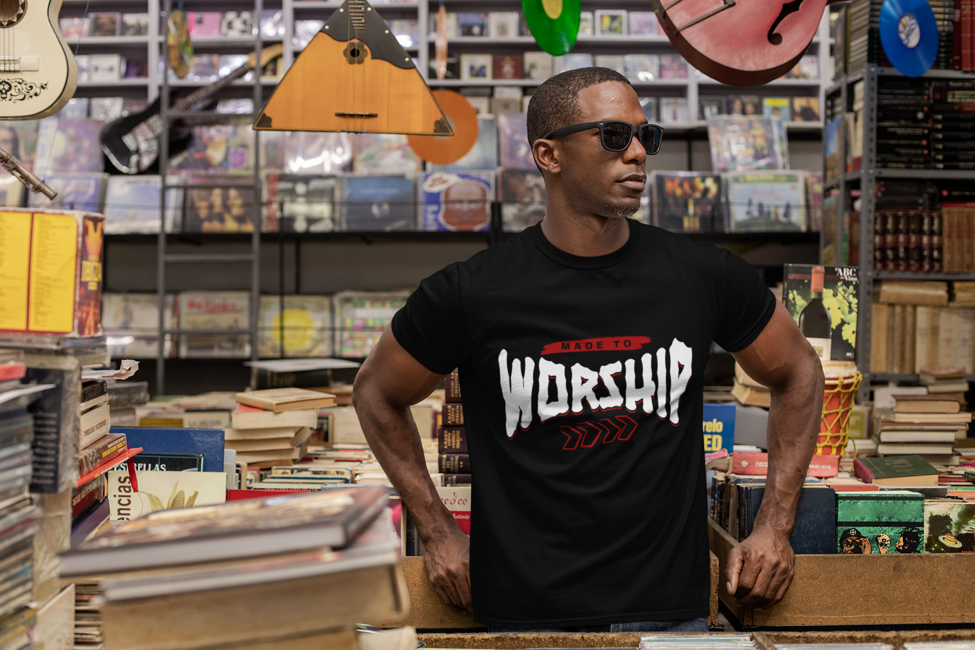 Worship Graphic Tee — Bold Rock-Inspired 'Worship' Band Shirt product thumbnail image Worship Graphic Tee — Bold Rock-Inspired 'Worship' Band Shirt product thumbnail image