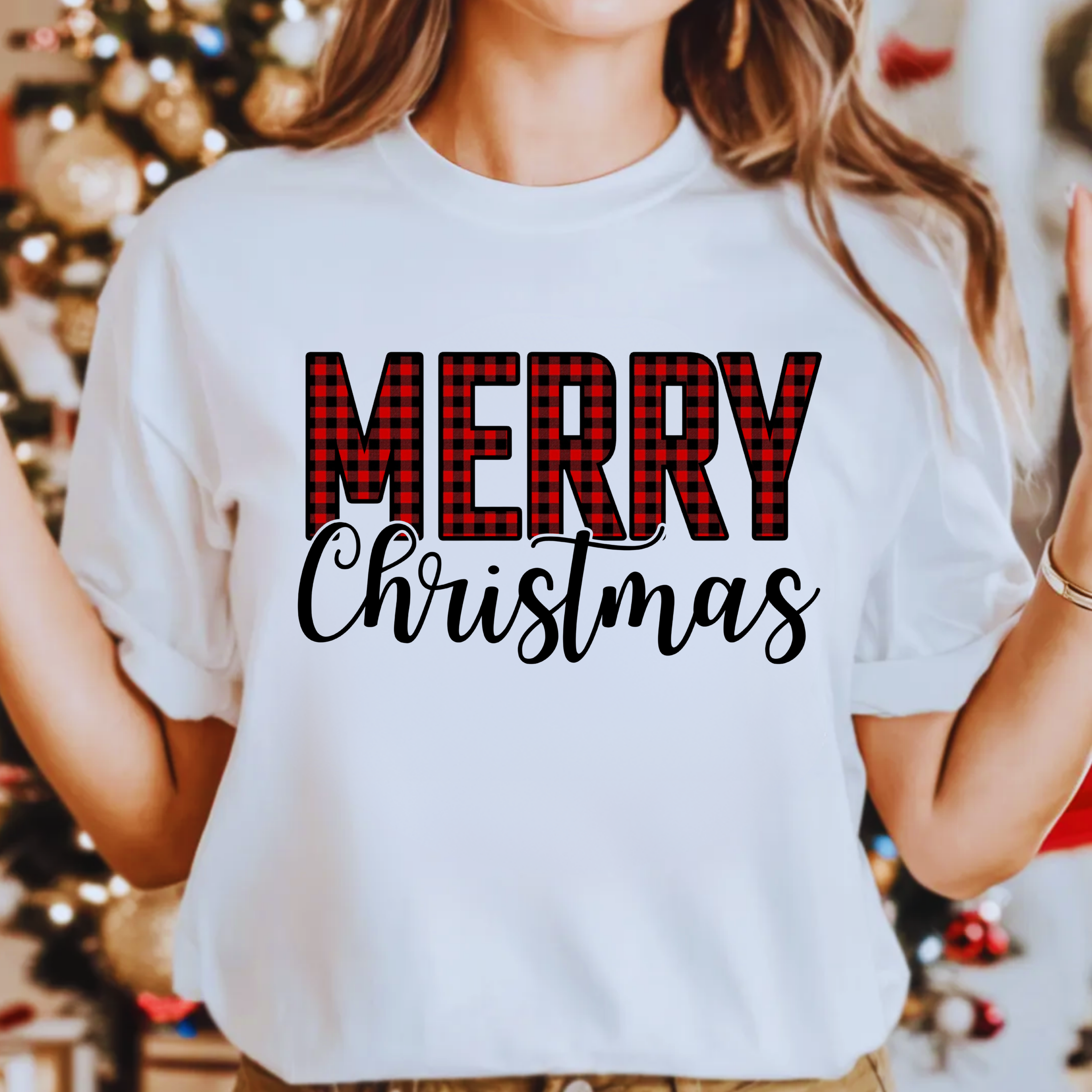 Holiday Buffalo Check Christmas T-Shirt Holiday Buffalo Check Christmas T-Shirt