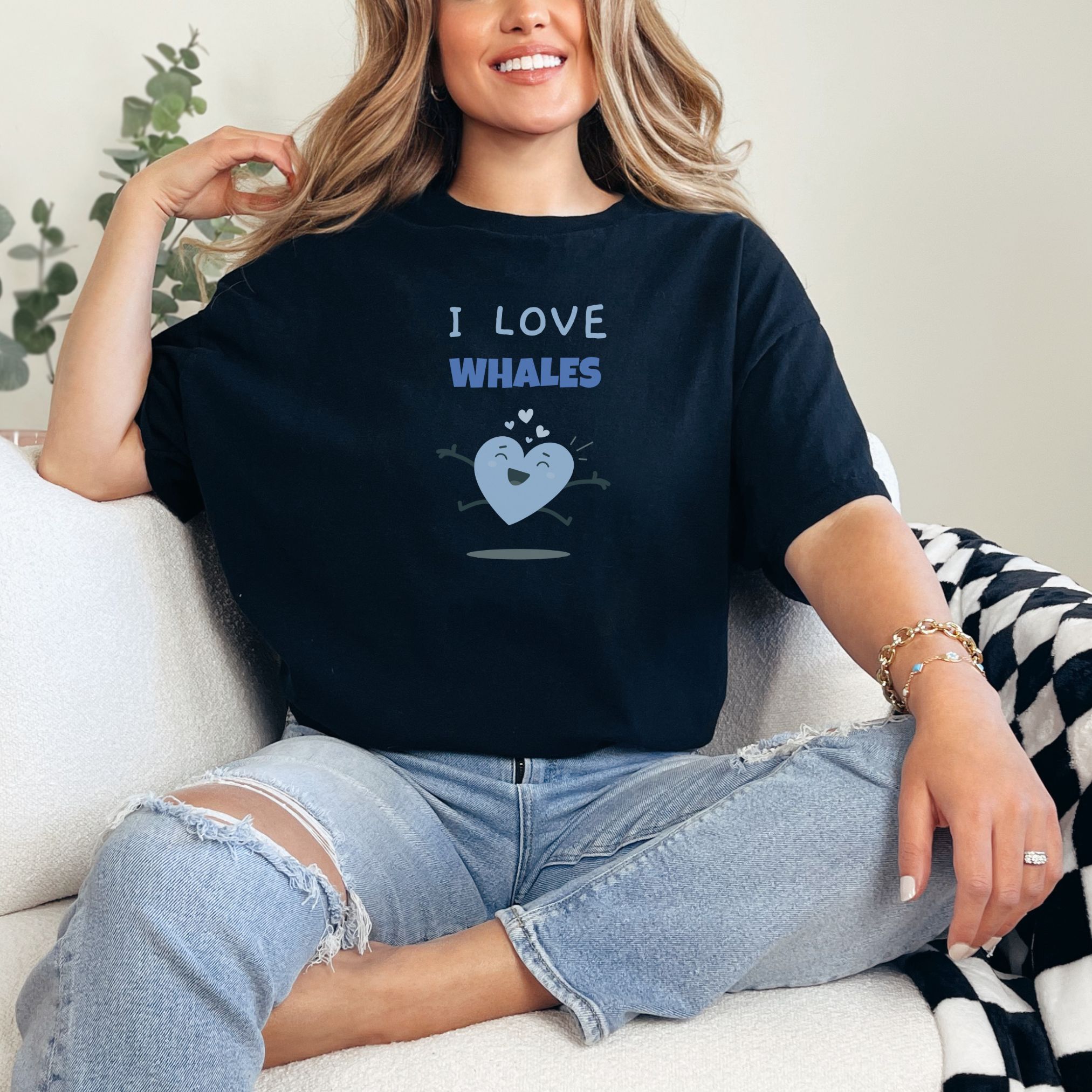 I Love Whales Funny T-Shirt product thumbnail image