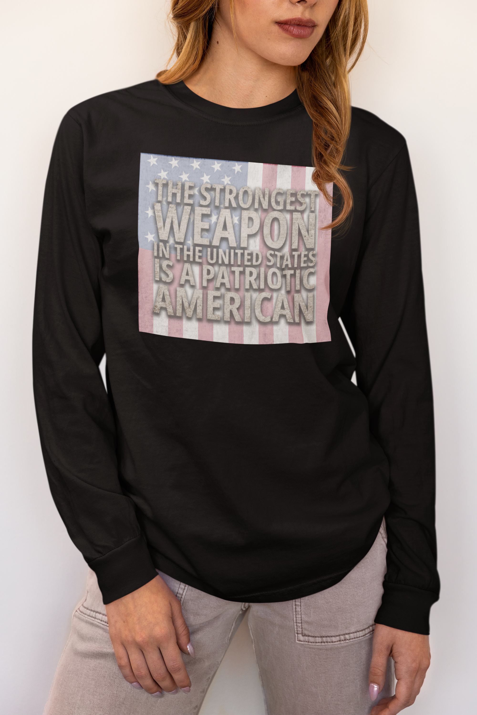 The Strongest Weapon Is A Patriotic American Long Sleeve Tee product thumbnail image