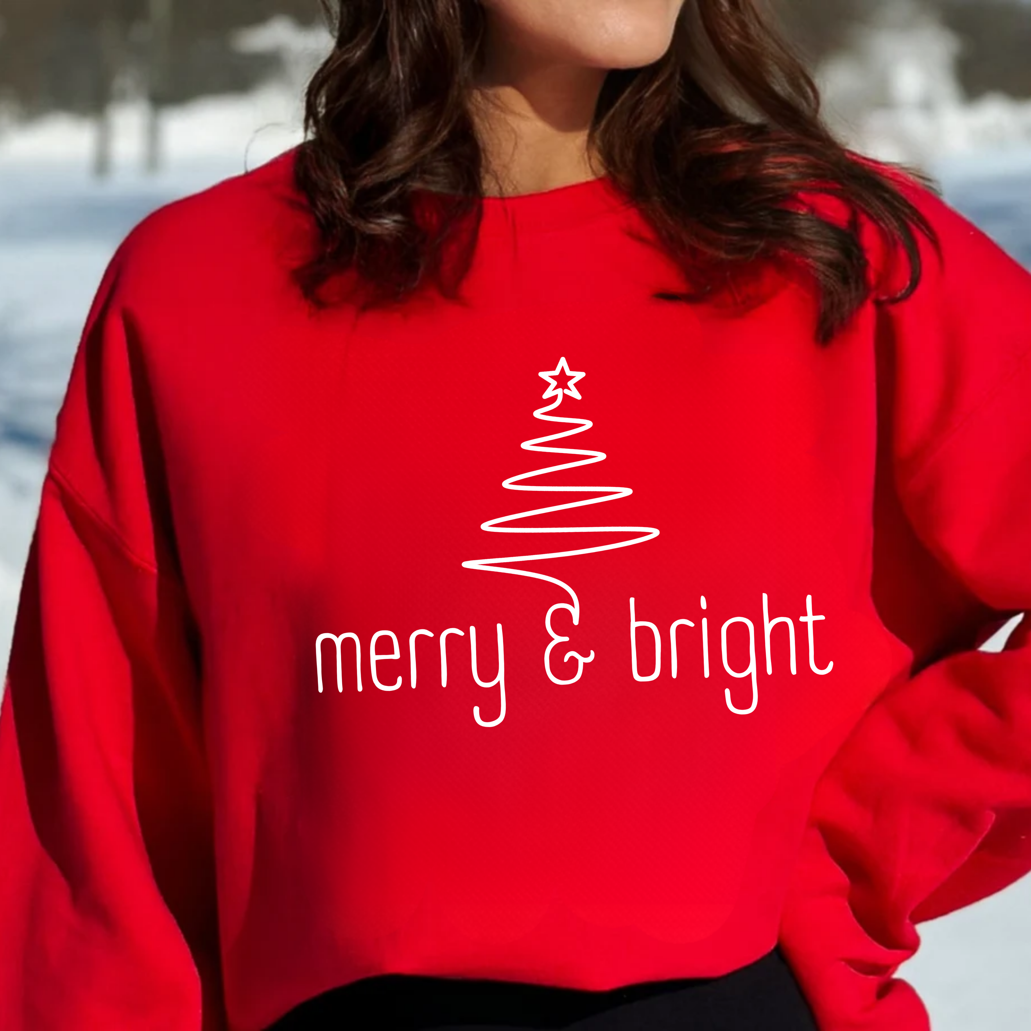 Merry & Bright Christmas Crewneck Sweatshirt Merry & Bright Christmas Crewneck Sweatshirt