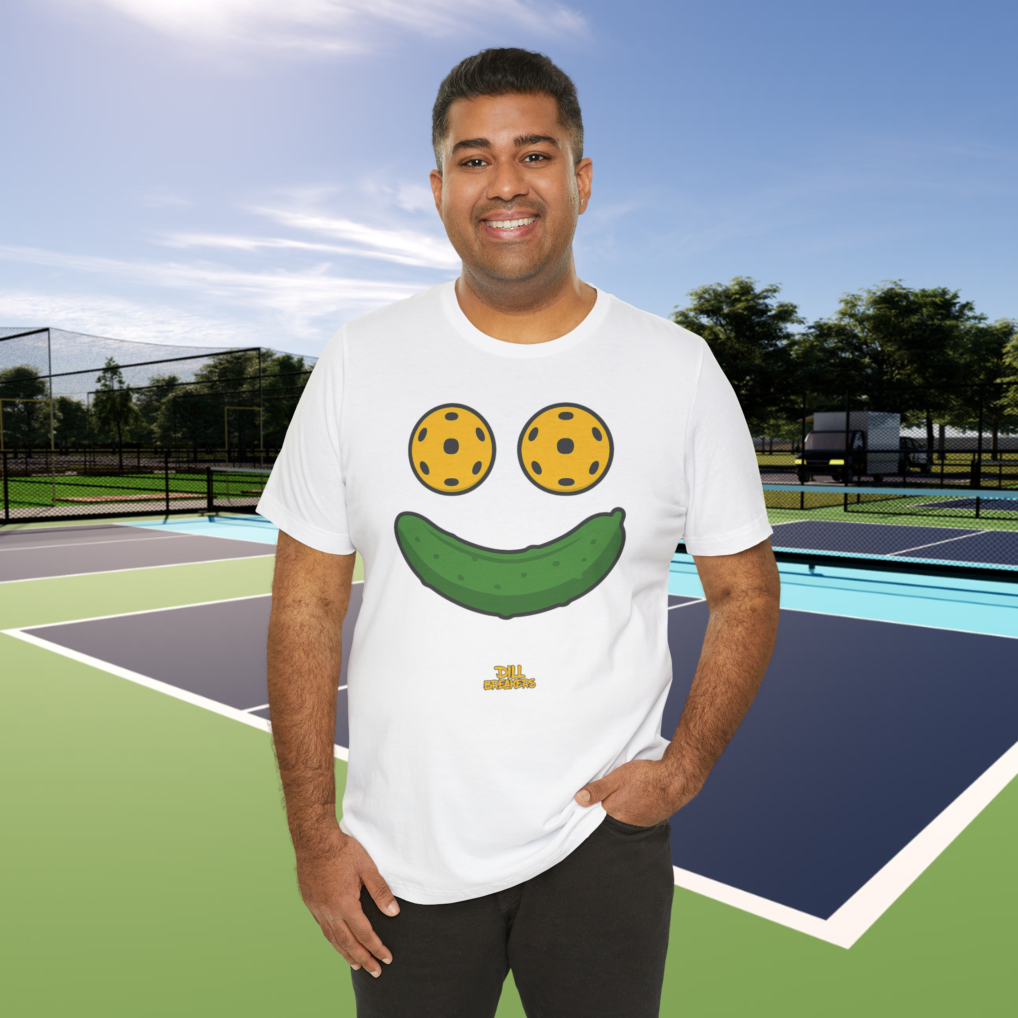 Smiley Face Pickleball T-Shirt - Funny Tee by Dill Breakers product thumbnail image