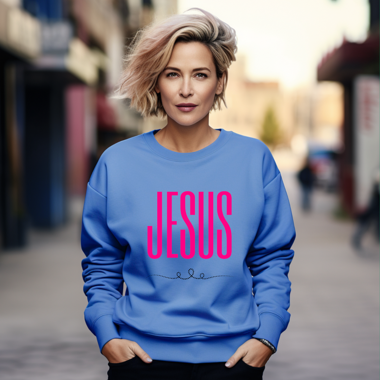 Jesus Script Crewneck Sweatshirt, Minimal Faith Graphic Pullover, Christian Gifts Jesus Script Crewneck Sweatshirt, Minimal Faith Graphic Pullover, Christian Gifts