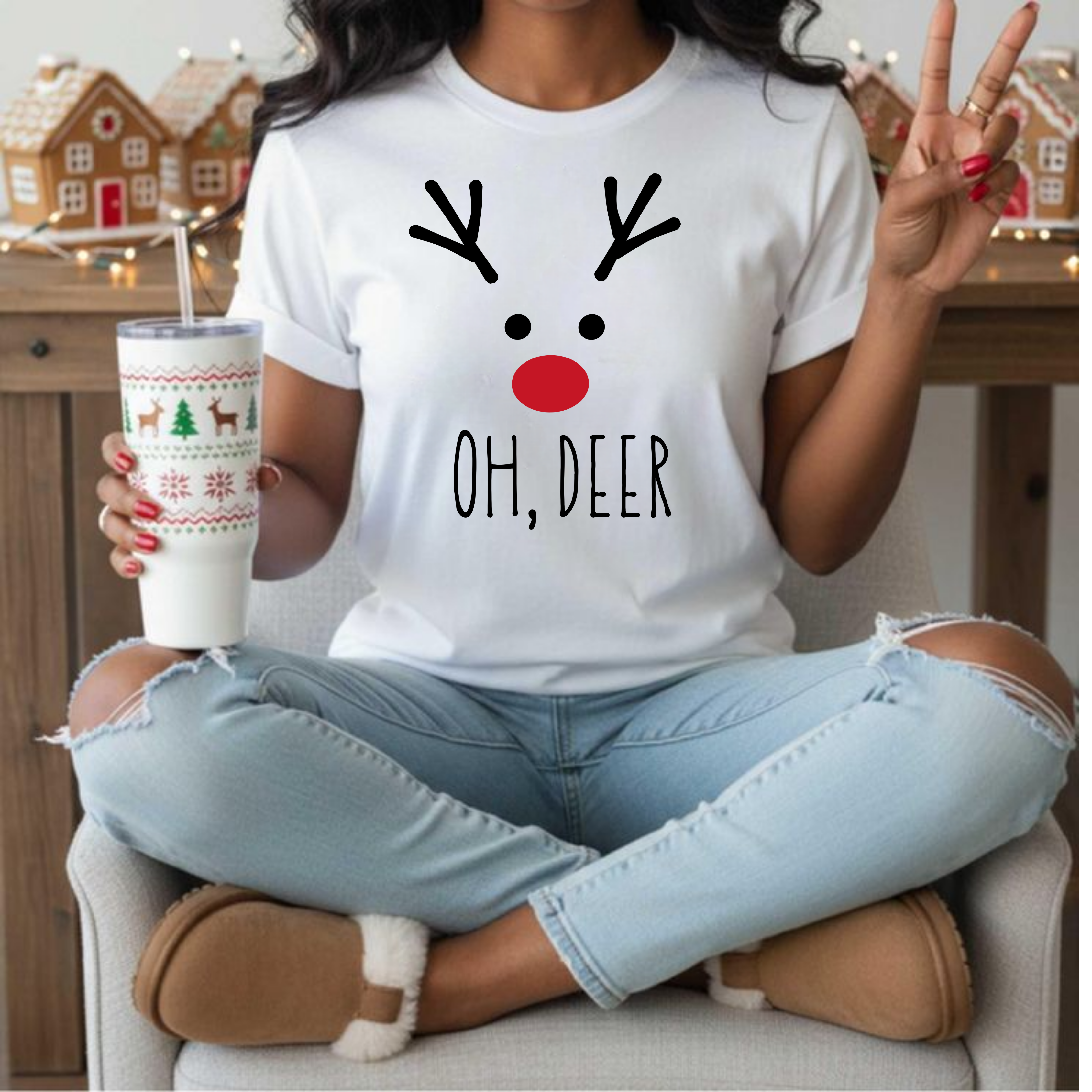 Oh, Deer — Cute Reindeer Christmas Shirt Oh, Deer — Cute Reindeer Christmas Shirt
