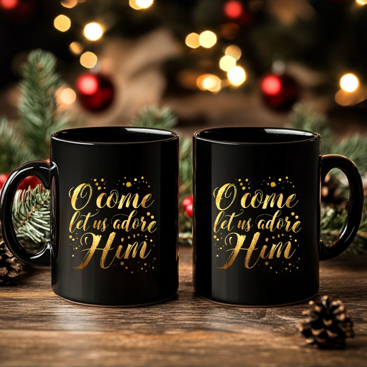 O Come Let Us Adore Him Christian 11oz Coffee Mug | Ceramic Christmas Gift product thumbnail image O Come Let Us Adore Him Christian 11oz Coffee Mug | Ceramic Christmas Gift product thumbnail image