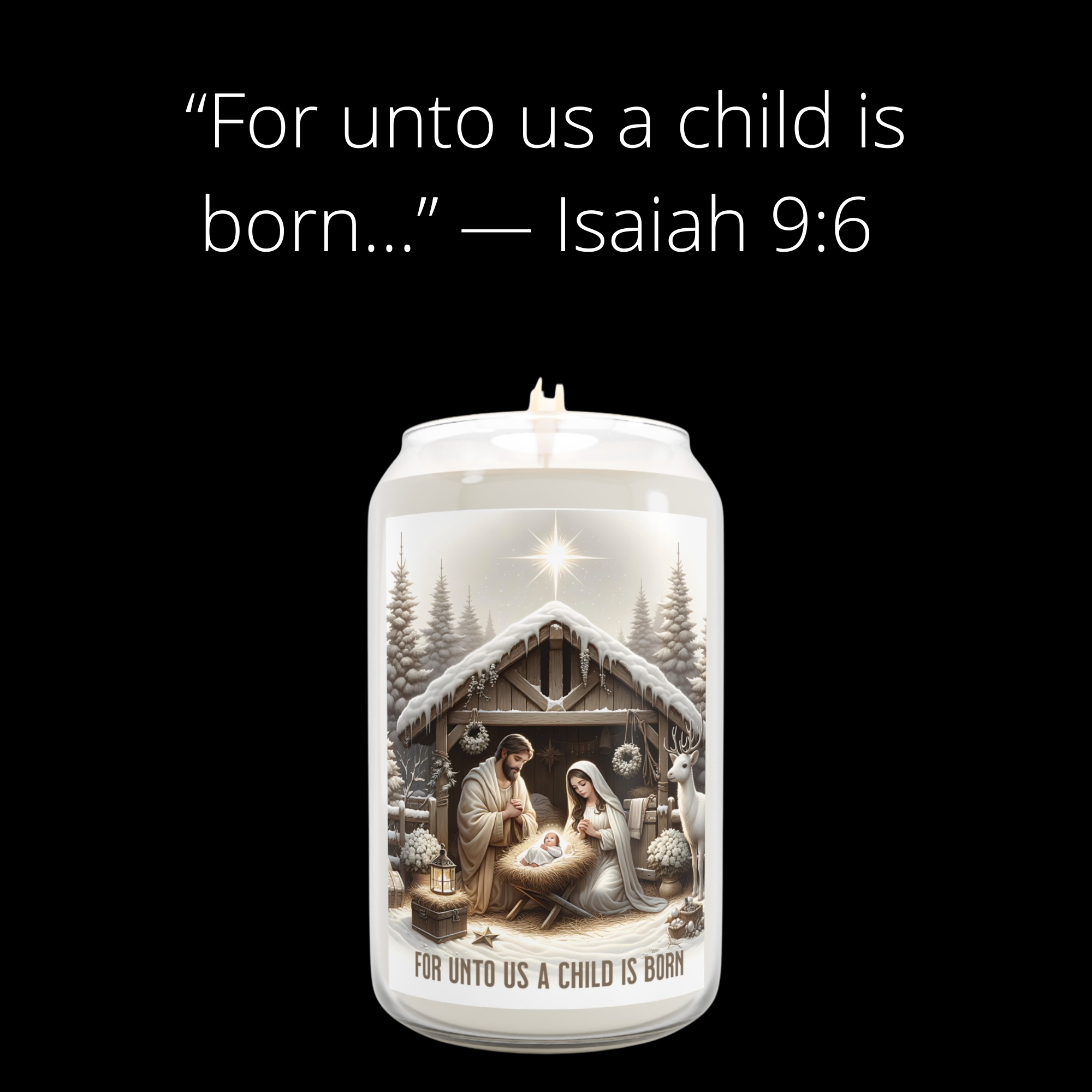 Nativity Scene Soy Candle • For Unto Us a Child product thumbnail image Nativity Scene Soy Candle • For Unto Us a Child product thumbnail image