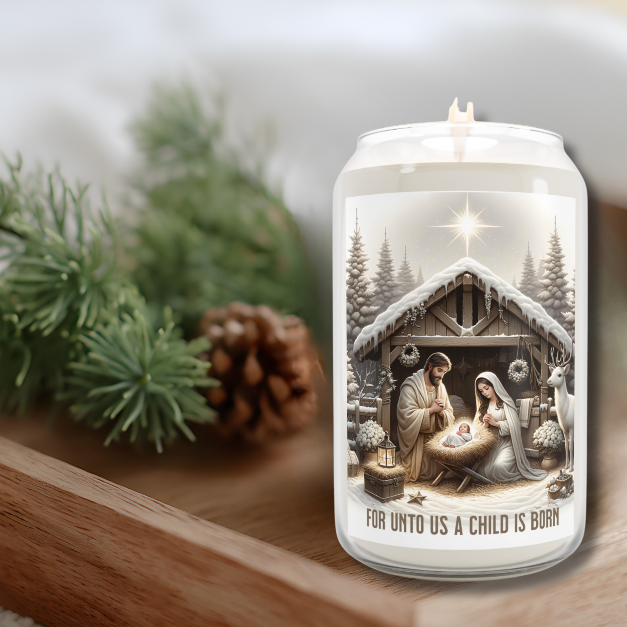 Nativity Scene Soy Candle • For Unto Us a Child Nativity Scene Soy Candle • For Unto Us a Child