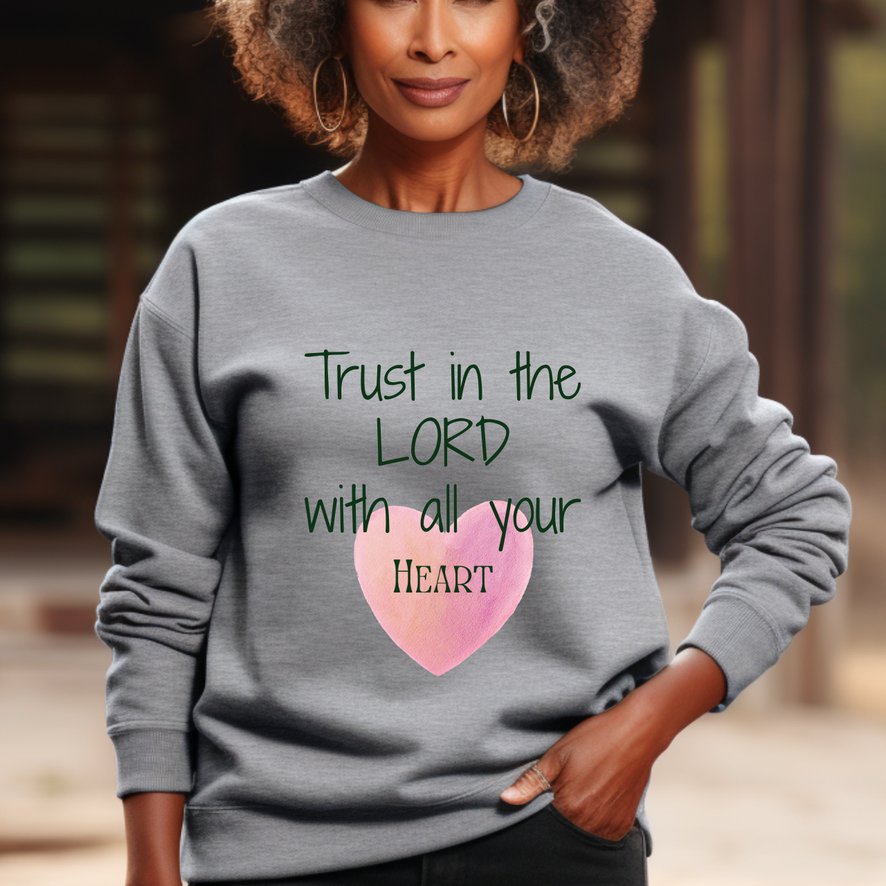 Trust in the LORD Script Crewneck Sweatshirt, Faith Graphic Pullover, Christian Gifts product thumbnail image Trust in the LORD Script Crewneck Sweatshirt, Faith Graphic Pullover, Christian Gifts product thumbnail image