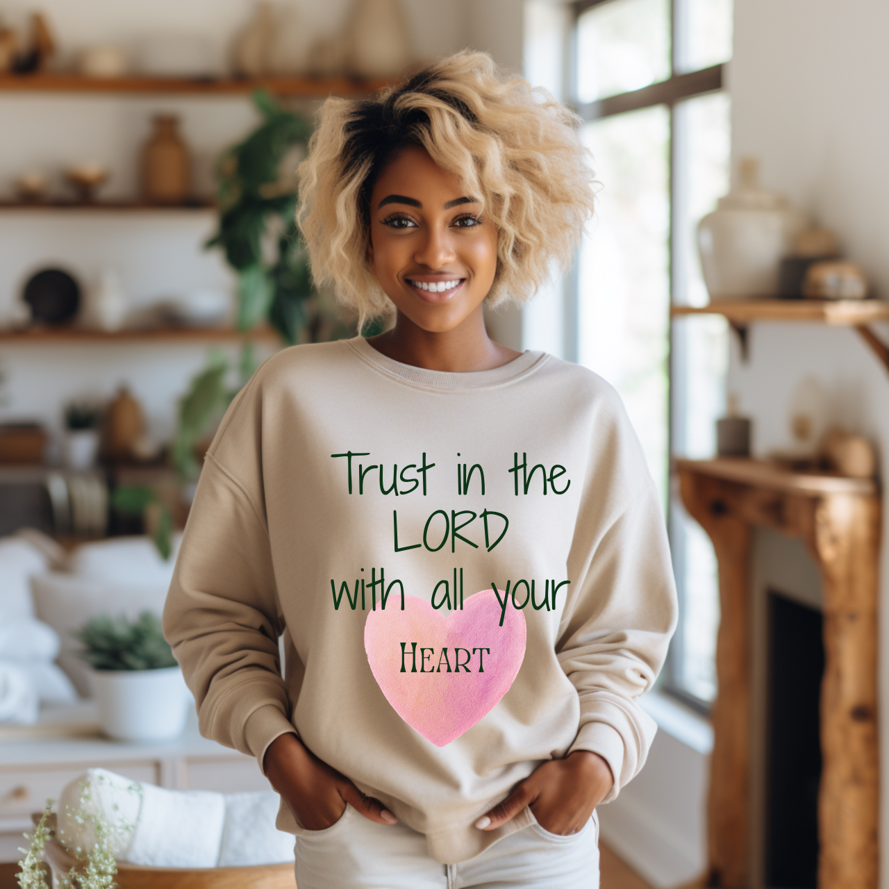 Trust in the LORD Script Crewneck Sweatshirt, Faith Graphic Pullover, Christian Gifts product thumbnail image