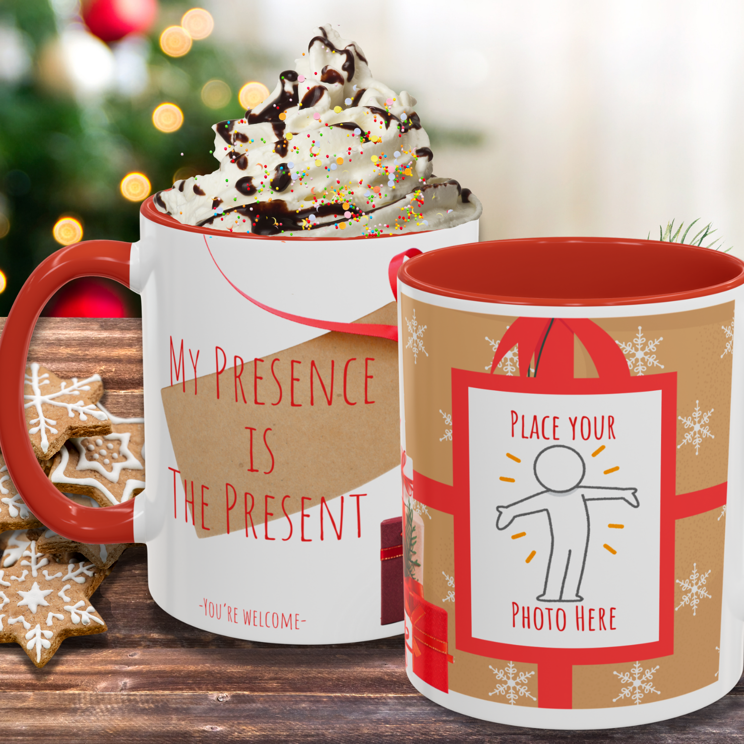 My Presence is Your Present Holiday Photo Accent Mug, Hilarious Personalized Photo Gift (11/15oz) product thumbnail image