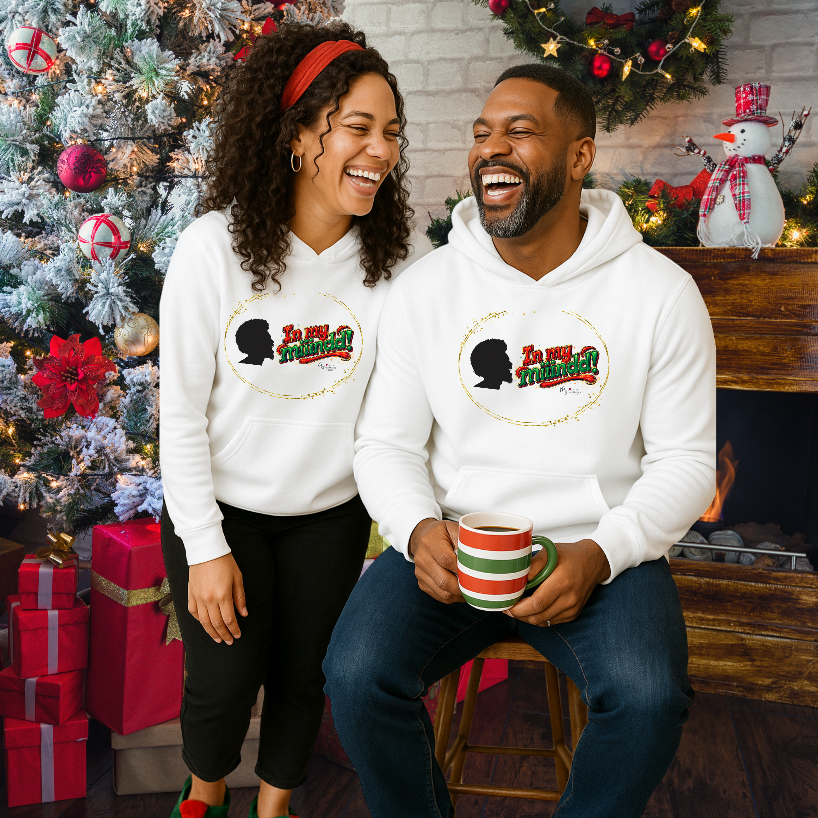 "In My Mind" Holiday Hoodie — 1970s Black Culture Christmas Silhouette