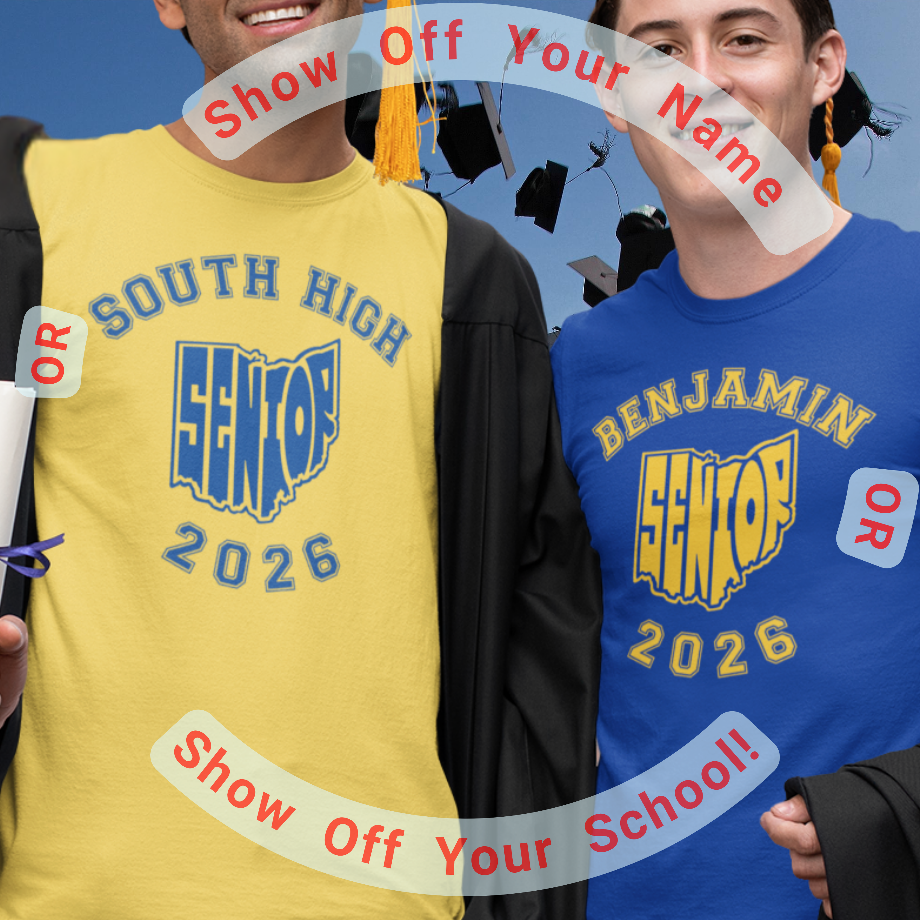 Personalized Ohio Senior T-Shirt, Gift for Grad, Ohio Pride, 2026 Graduation, Senior, graduation, Ohio, high school, college, graduate, graduation party, senior year product thumbnail image Personalized Ohio Senior T-Shirt, Gift for Grad, Ohio Pride, 2026 Graduation, Senior, graduation, Ohio, high school, college, graduate, graduation party, senior year product thumbnail image