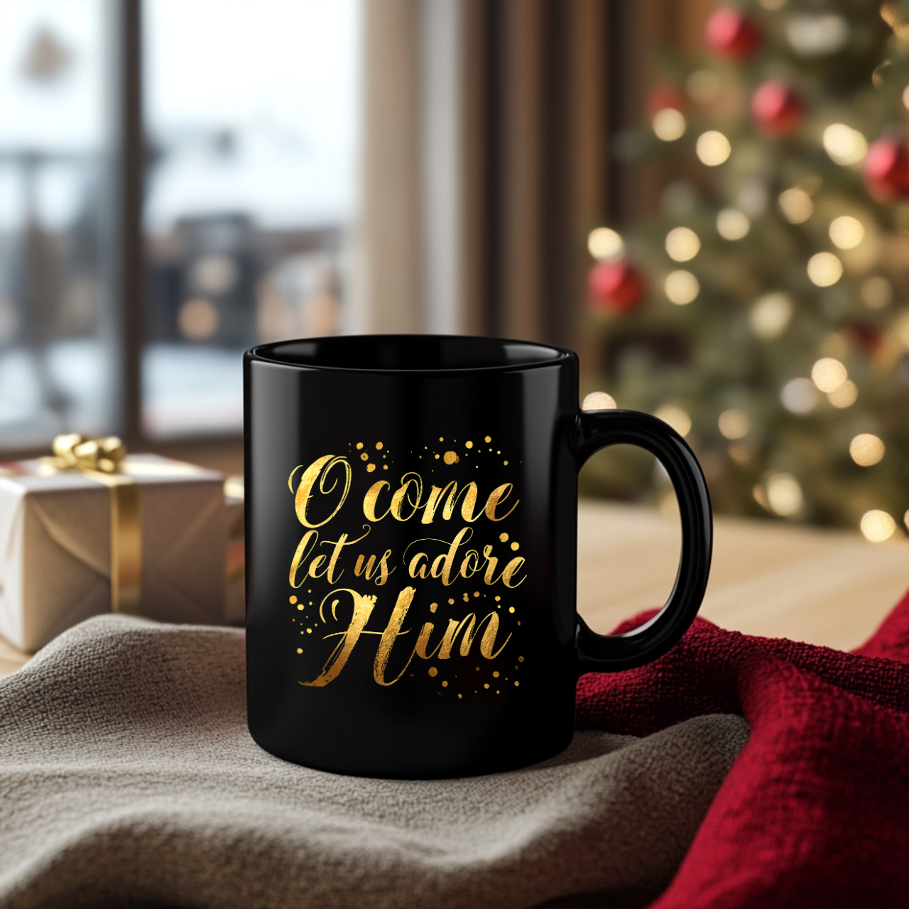 O Come Let Us Adore Him Christian 11oz Coffee Mug | Ceramic Christmas Gift product thumbnail image O Come Let Us Adore Him Christian 11oz Coffee Mug | Ceramic Christmas Gift product thumbnail image