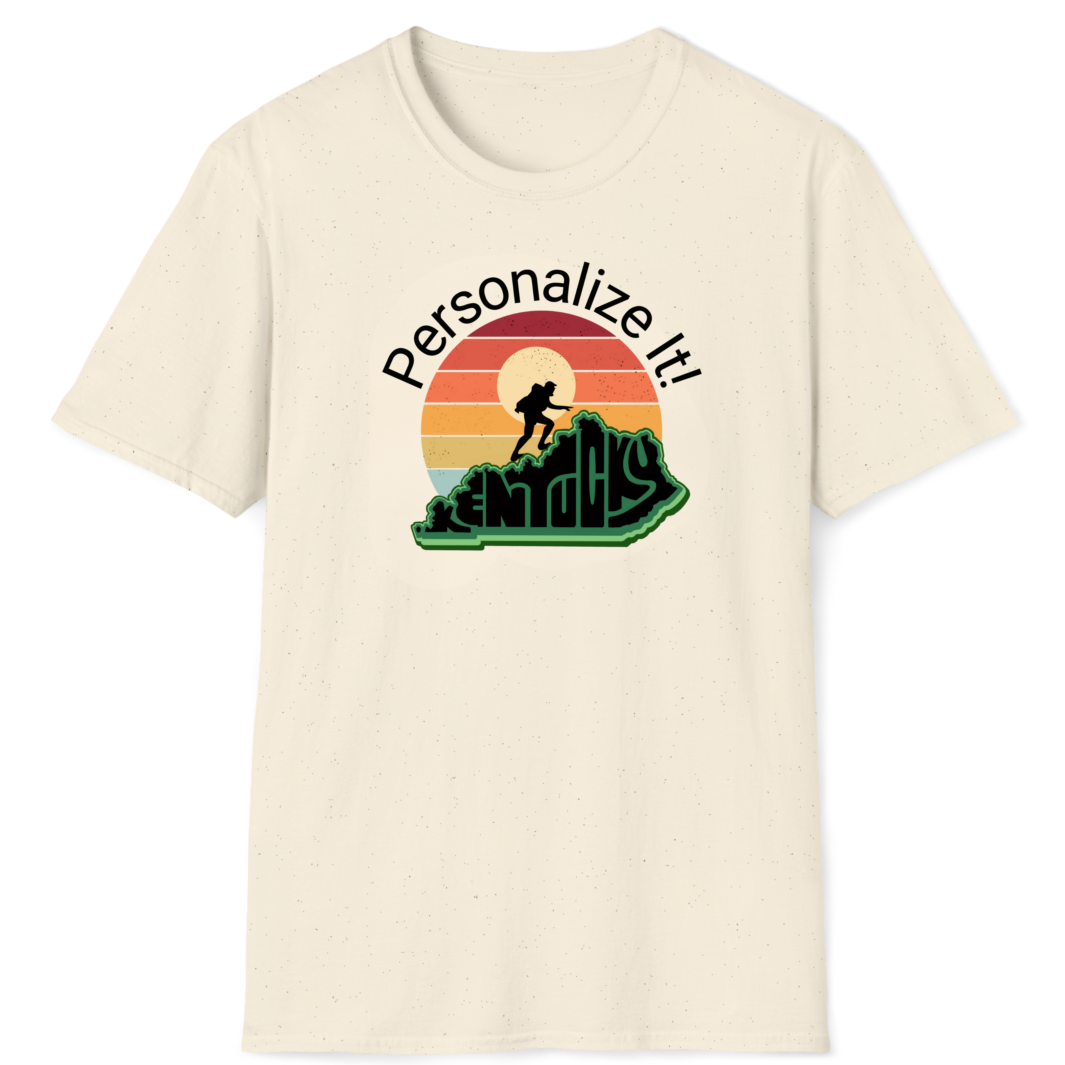 Personalized Retro Kentucky Sunset Hiker TShirt, Kentucky gift, hiking shirt, retro sunset design, state pride shirt, state shaped design, kentucky lover gift product thumbnail image Personalized Retro Kentucky Sunset Hiker TShirt, Kentucky gift, hiking shirt, retro sunset design, state pride shirt, state shaped design, kentucky lover gift product thumbnail image