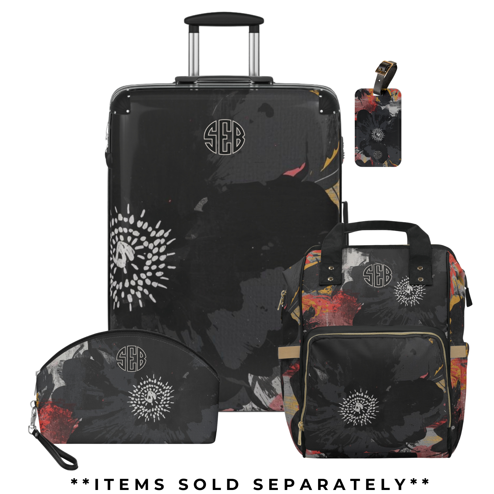 Black Floral Collection | Nylon Multifunctional Backpack Carryon product thumbnail image Black Floral Collection | Nylon Multifunctional Backpack Carryon product thumbnail image