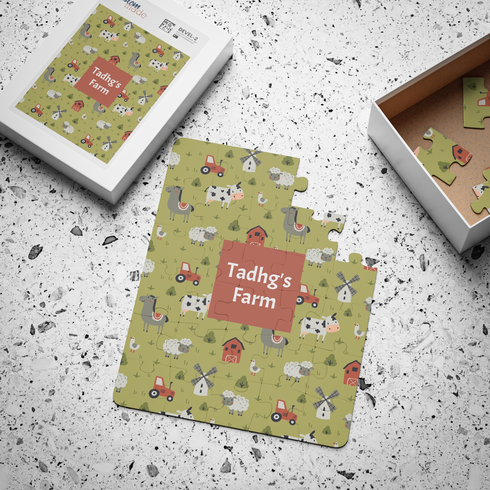 Personalized Farm Animals Kids Puzzle | 30-Piece Wooden Puzzle product thumbnail image