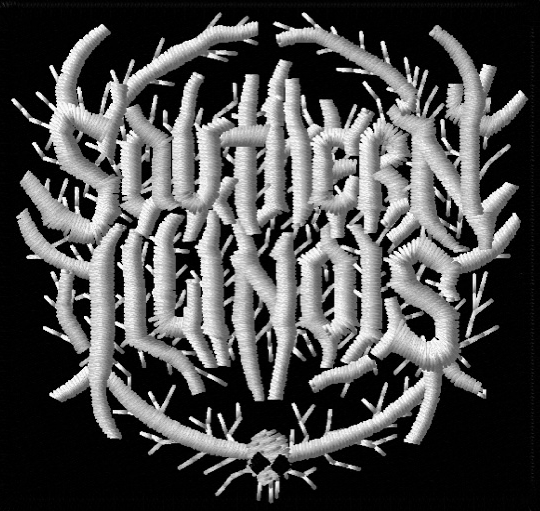 Embroidered beanie with heavy metal Southern Illinois patch