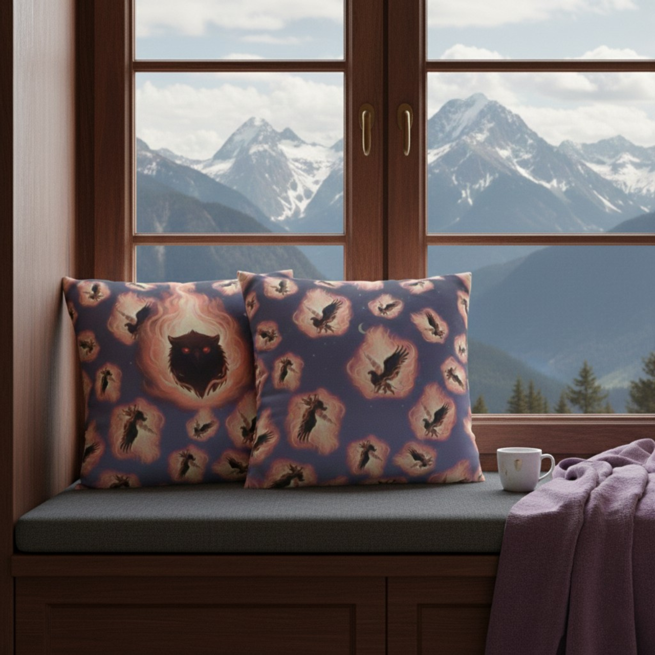 Cinderwing - Faux-Suede Square Pillowcase product thumbnail image Cinderwing - Faux-Suede Square Pillowcase product thumbnail image