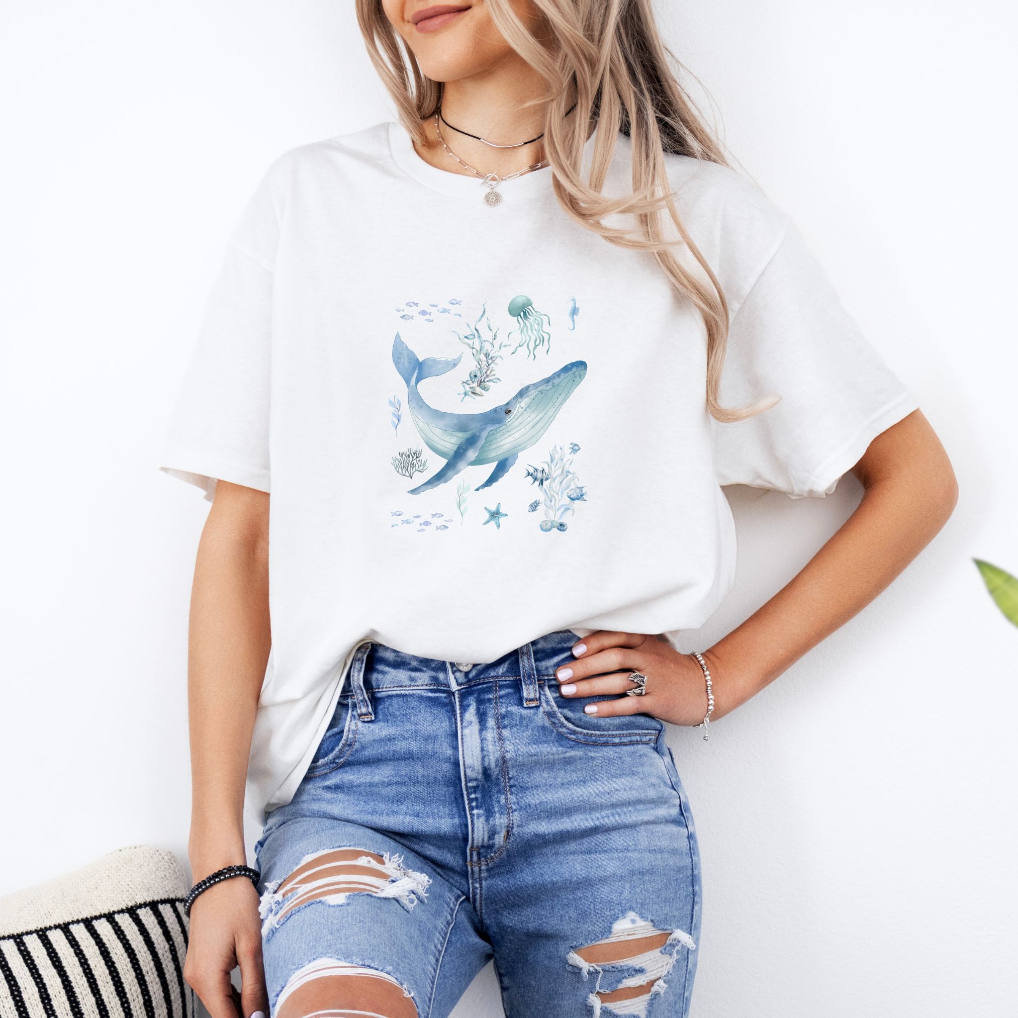 Whale Lover T-Shirt — Magnificent Whale Ocean Scene product thumbnail image Whale Lover T-Shirt — Magnificent Whale Ocean Scene product thumbnail image