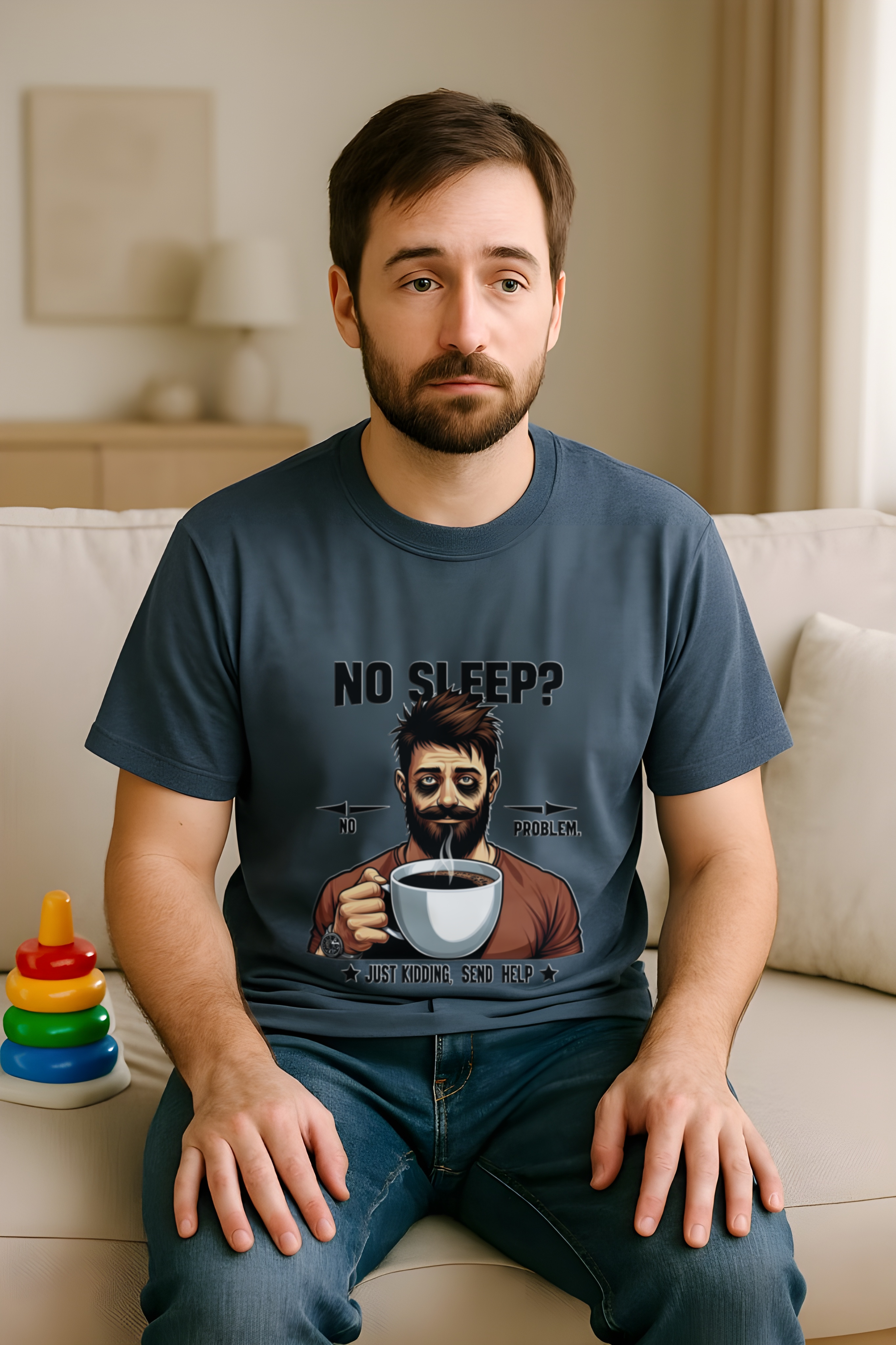 Funny “No Sleep Send Help” Coffee Lover Softstyle Tee • Exhausted Dad Shirt • Relatable Humor Graphic Tee • Gildan Softstyle Unisex T-Shirt for Coffee Drinkers & Tired Humans product thumbnail image Funny “No Sleep Send Help” Coffee Lover Softstyle Tee • Exhausted Dad Shirt • Relatable Humor Graphic Tee • Gildan Softstyle Unisex T-Shirt for Coffee Drinkers & Tired Humans product thumbnail image