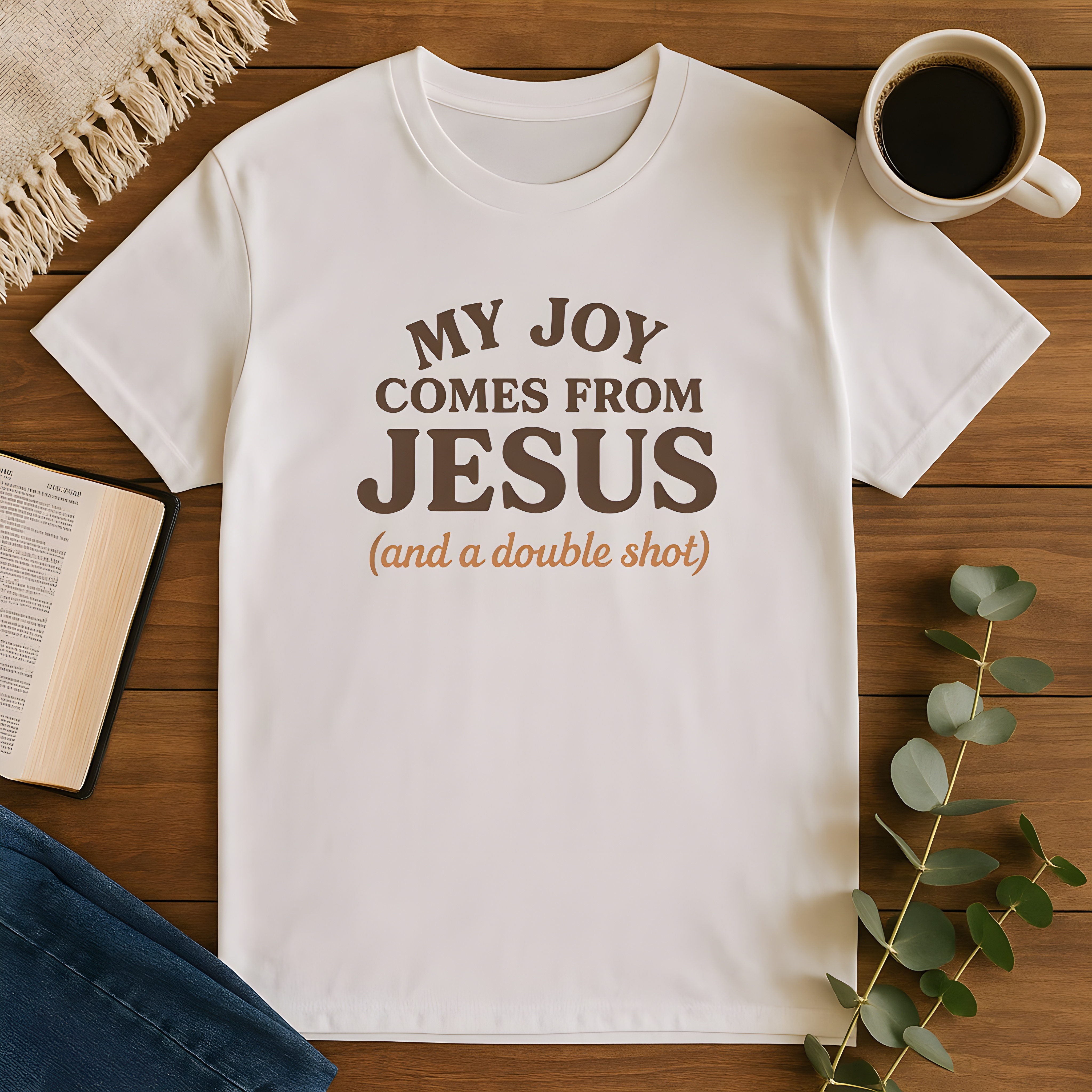 My Joy Comes from Jesus and a Double Shot Christian Softstyle Unisex T-Shirt – Funny Faith and Coffee Lover Tee, Joy of the Lord Shirt, Christian Apparel Gift for Women product thumbnail image My Joy Comes from Jesus and a Double Shot Christian Softstyle Unisex T-Shirt – Funny Faith and Coffee Lover Tee, Joy of the Lord Shirt, Christian Apparel Gift for Women product thumbnail image
