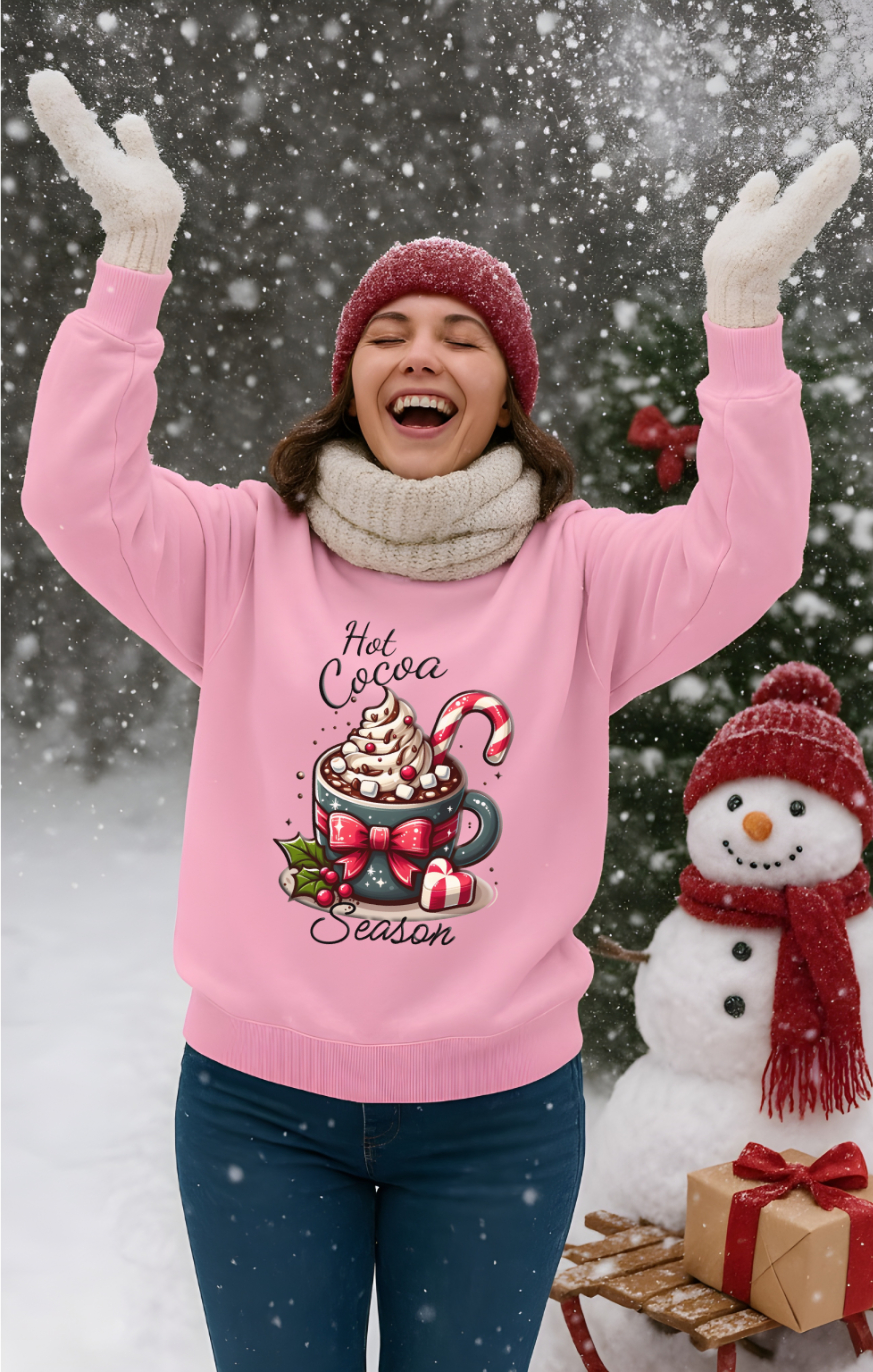 Hot Cocoa Season Christmas Sweatshirt • Cute Holiday Cocoa Cup Pullover • Cozy Winter Candy Cane Crewneck • Festive Christmas Gift Sweater for Women Hot Cocoa Season Christmas Sweatshirt • Cute Holiday Cocoa Cup Pullover • Cozy Winter Candy Cane Crewneck • Festive Christmas Gift Sweater for Women