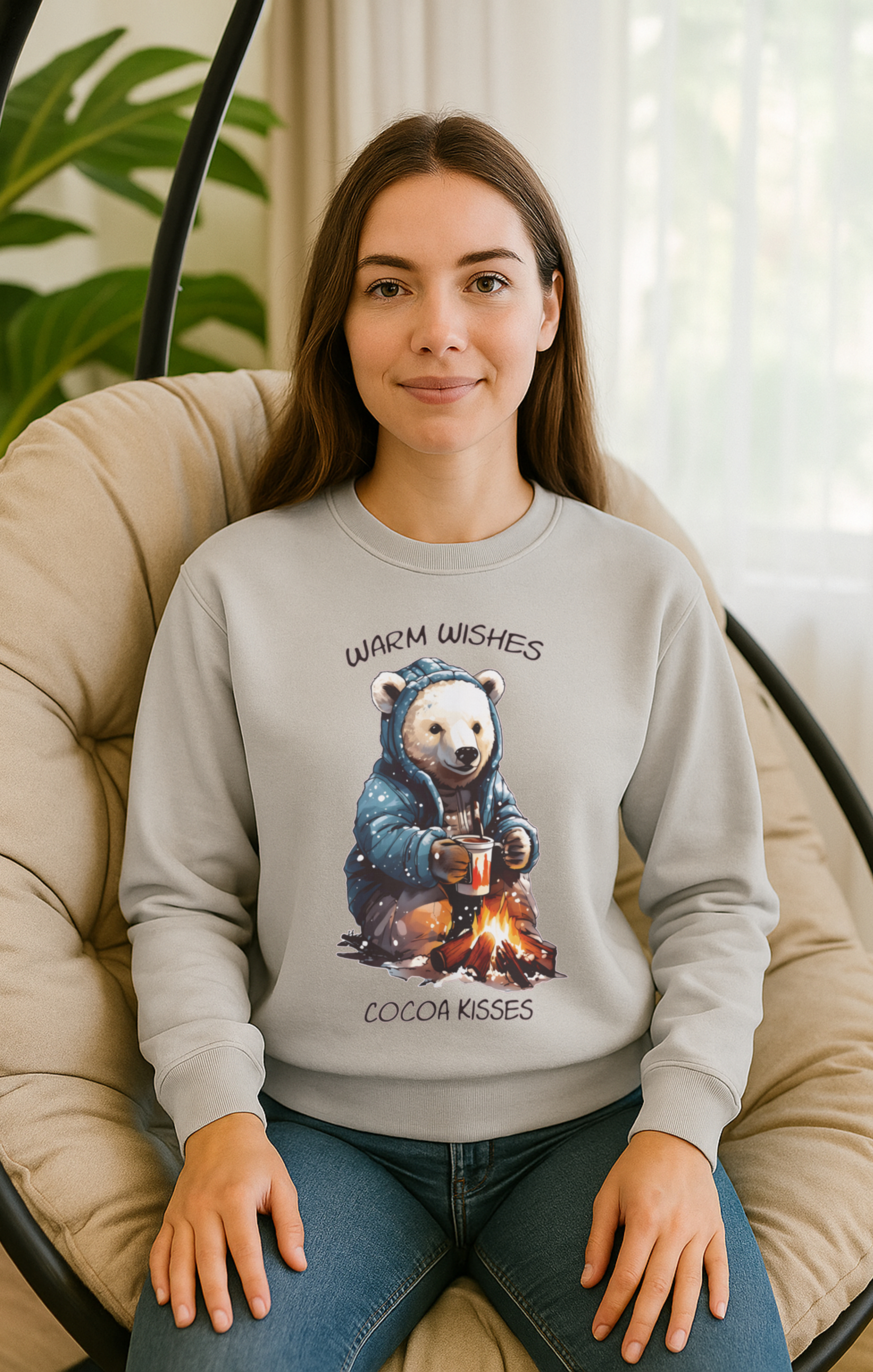 Warm Wishes & Cocoa Kisses Polar Bear Christmas Sweatshirt – Cozy Holiday Pullover for Winter, Cute Hot Cocoa Sweater, Soft Fleece Christian Winter Apparel product thumbnail image Warm Wishes & Cocoa Kisses Polar Bear Christmas Sweatshirt – Cozy Holiday Pullover for Winter, Cute Hot Cocoa Sweater, Soft Fleece Christian Winter Apparel product thumbnail image