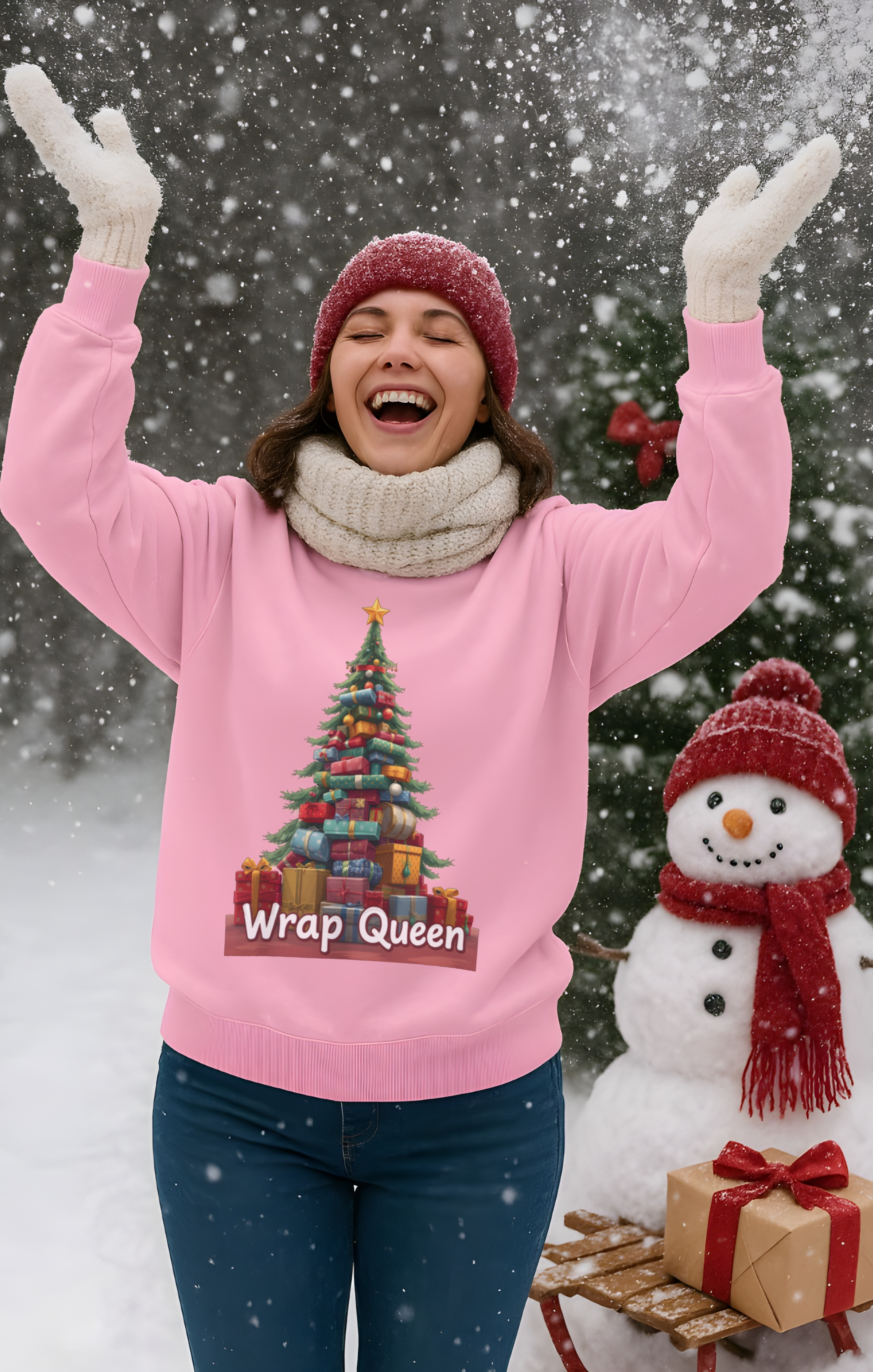 Wrap Queen Christmas Sweatshirt • Funny Holiday Gift-Wrapping Crewneck • Cozy Winter Fleece Pullover for Gift Wrappers, Moms & Festive Queens product thumbnail image Wrap Queen Christmas Sweatshirt • Funny Holiday Gift-Wrapping Crewneck • Cozy Winter Fleece Pullover for Gift Wrappers, Moms & Festive Queens product thumbnail image