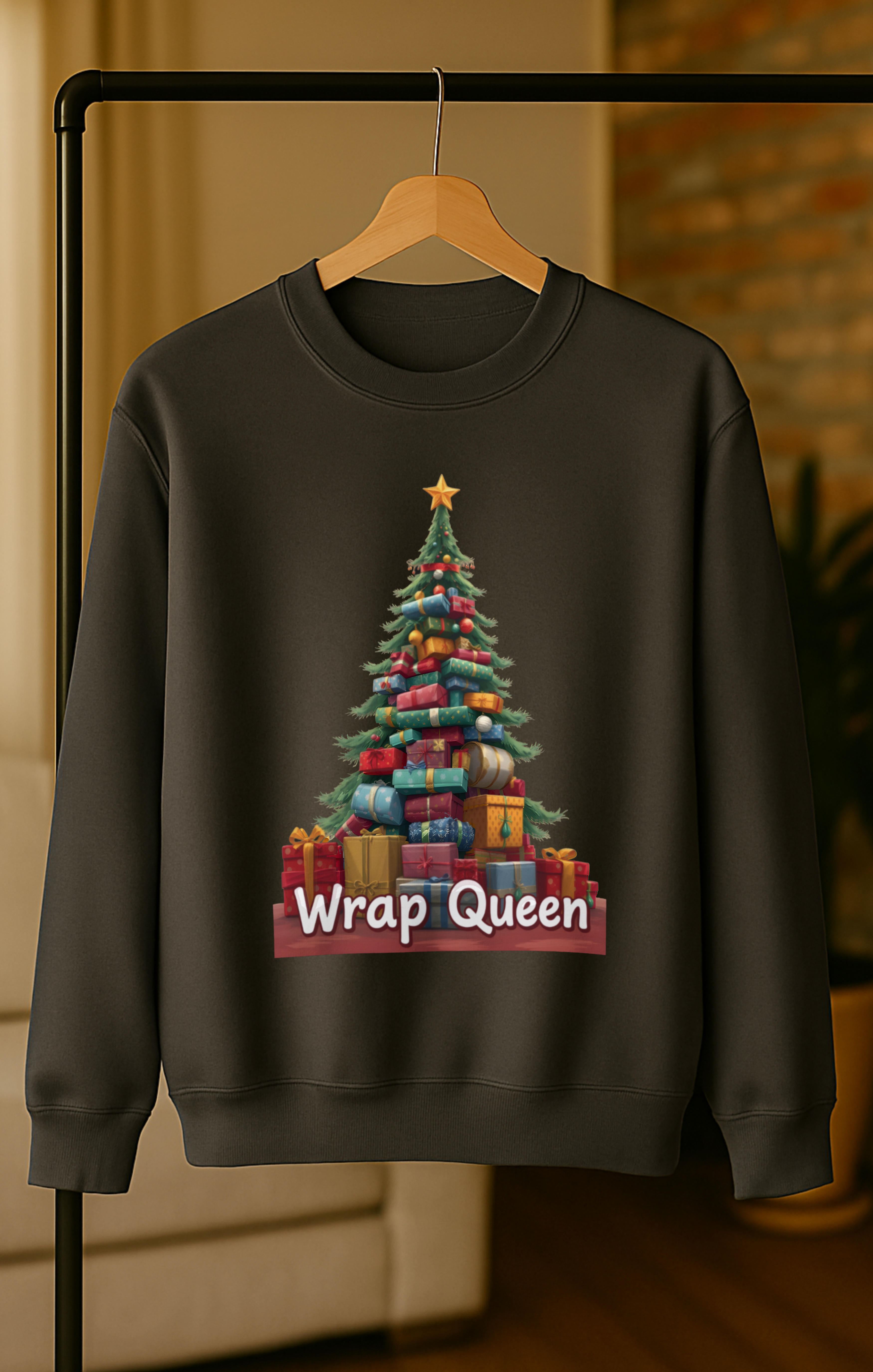 Wrap Queen Christmas Sweatshirt • Funny Holiday Gift-Wrapping Crewneck • Cozy Winter Fleece Pullover for Gift Wrappers, Moms & Festive Queens product thumbnail image Wrap Queen Christmas Sweatshirt • Funny Holiday Gift-Wrapping Crewneck • Cozy Winter Fleece Pullover for Gift Wrappers, Moms & Festive Queens product thumbnail image