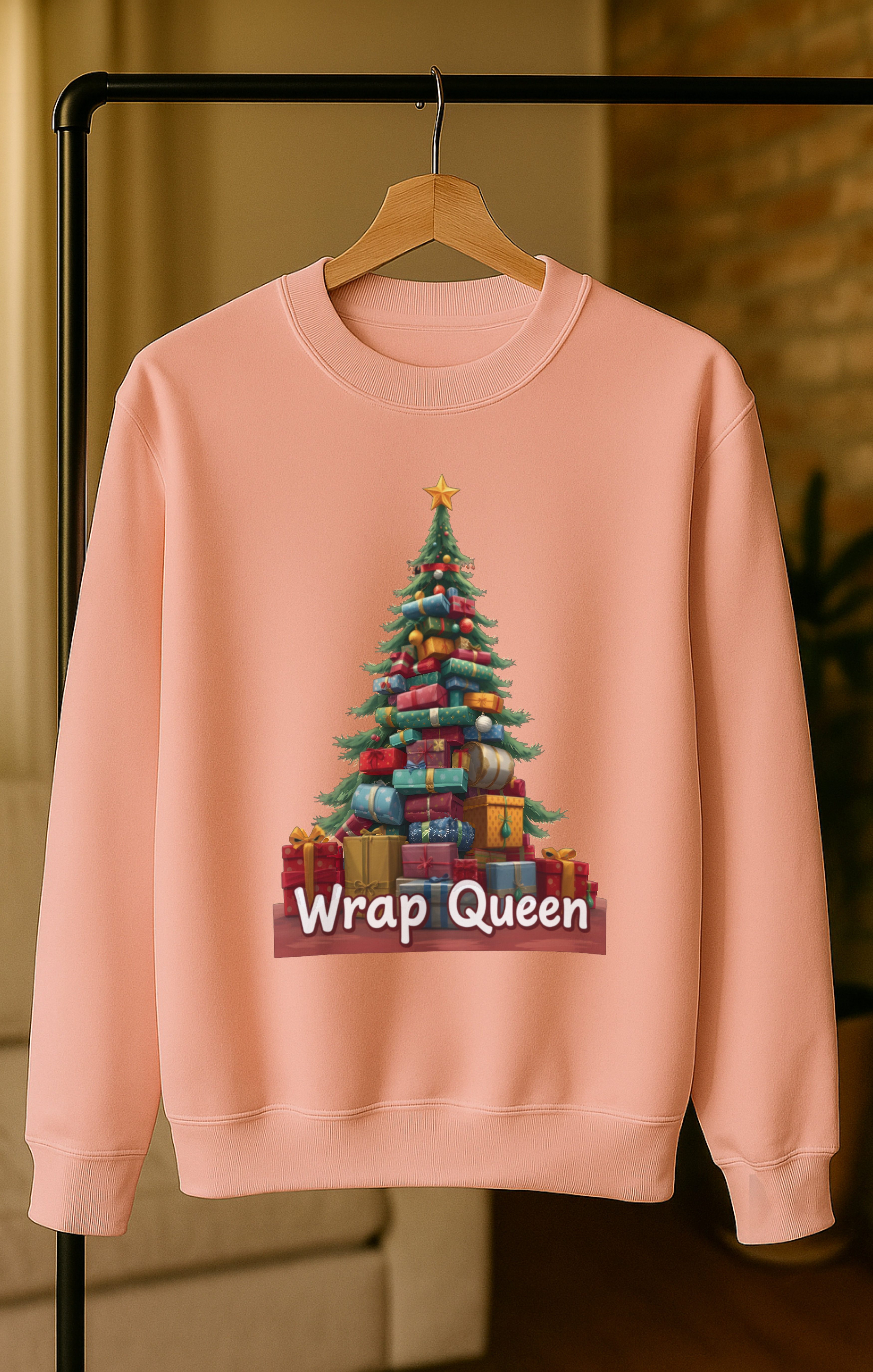 Wrap Queen Christmas Sweatshirt • Funny Holiday Gift-Wrapping Crewneck • Cozy Winter Fleece Pullover for Gift Wrappers, Moms &amp; Festive Queens product thumbnail image