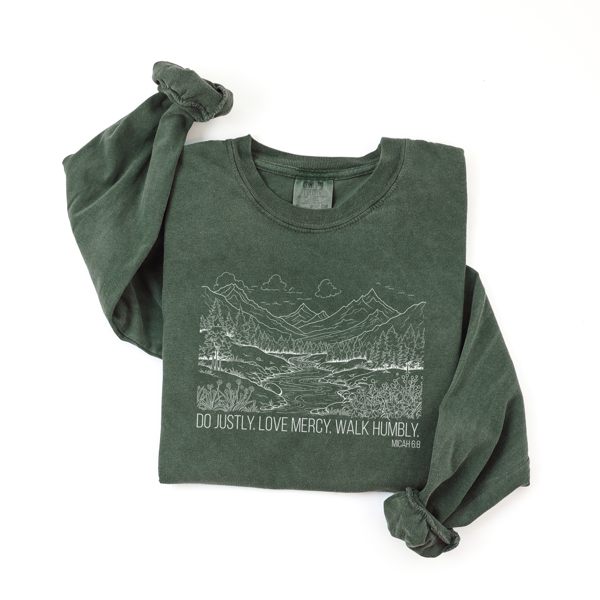 Do Justly. Love Mercy. Walk Humbly. Long Sleeve Comfort Colors Tee