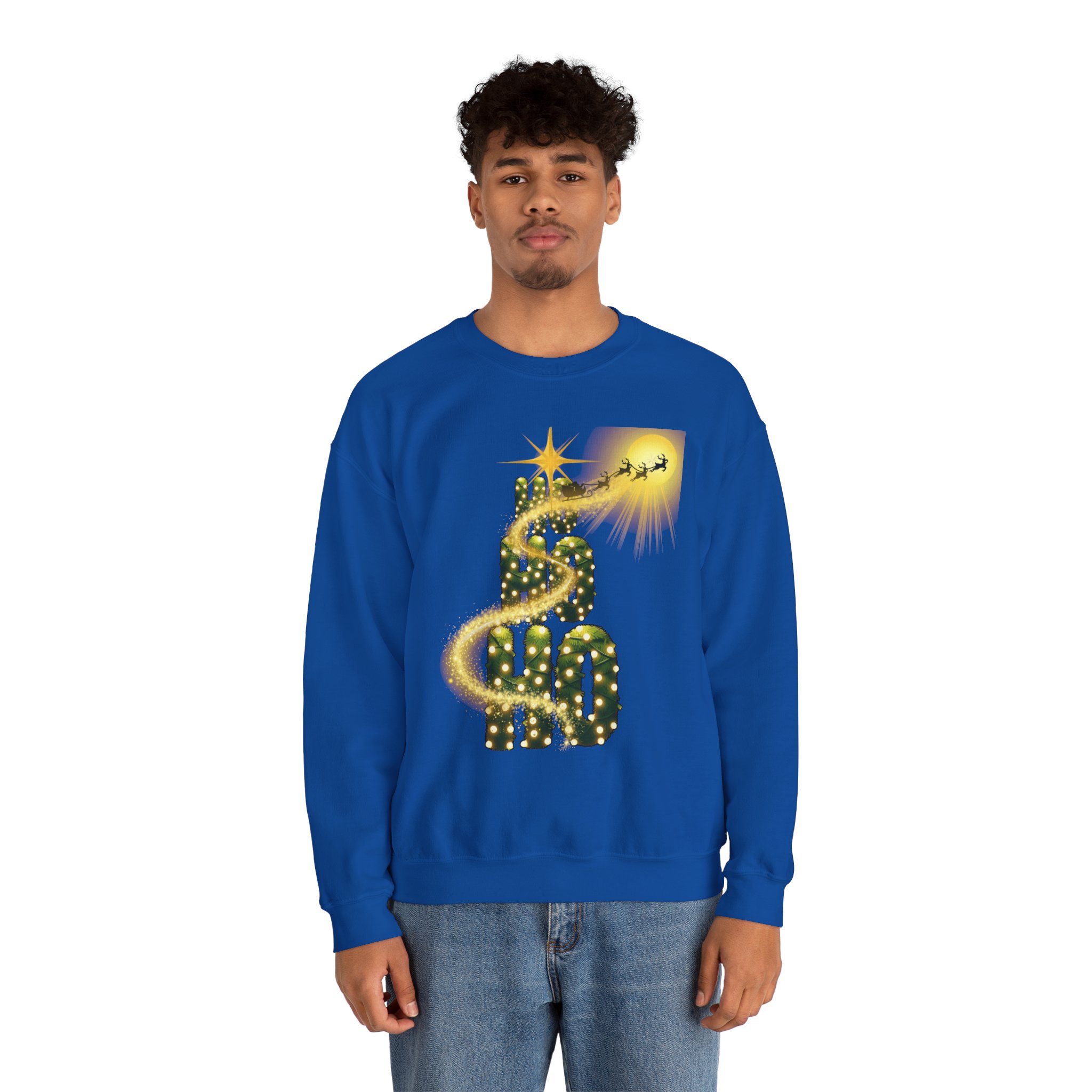 “Sparkling Santa Magic HO HO HO Christmas Lights Design – Festive Holiday Pullover product thumbnail image