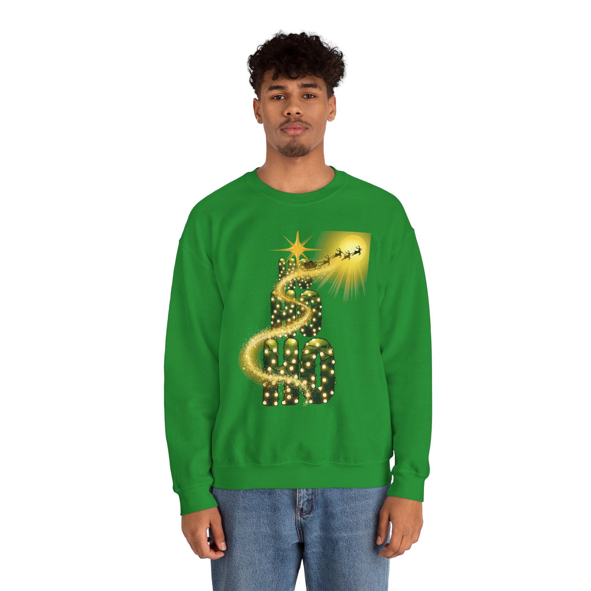 “Sparkling Santa Magic HO HO HO Christmas Lights Design – Festive Holiday Pullover product thumbnail image