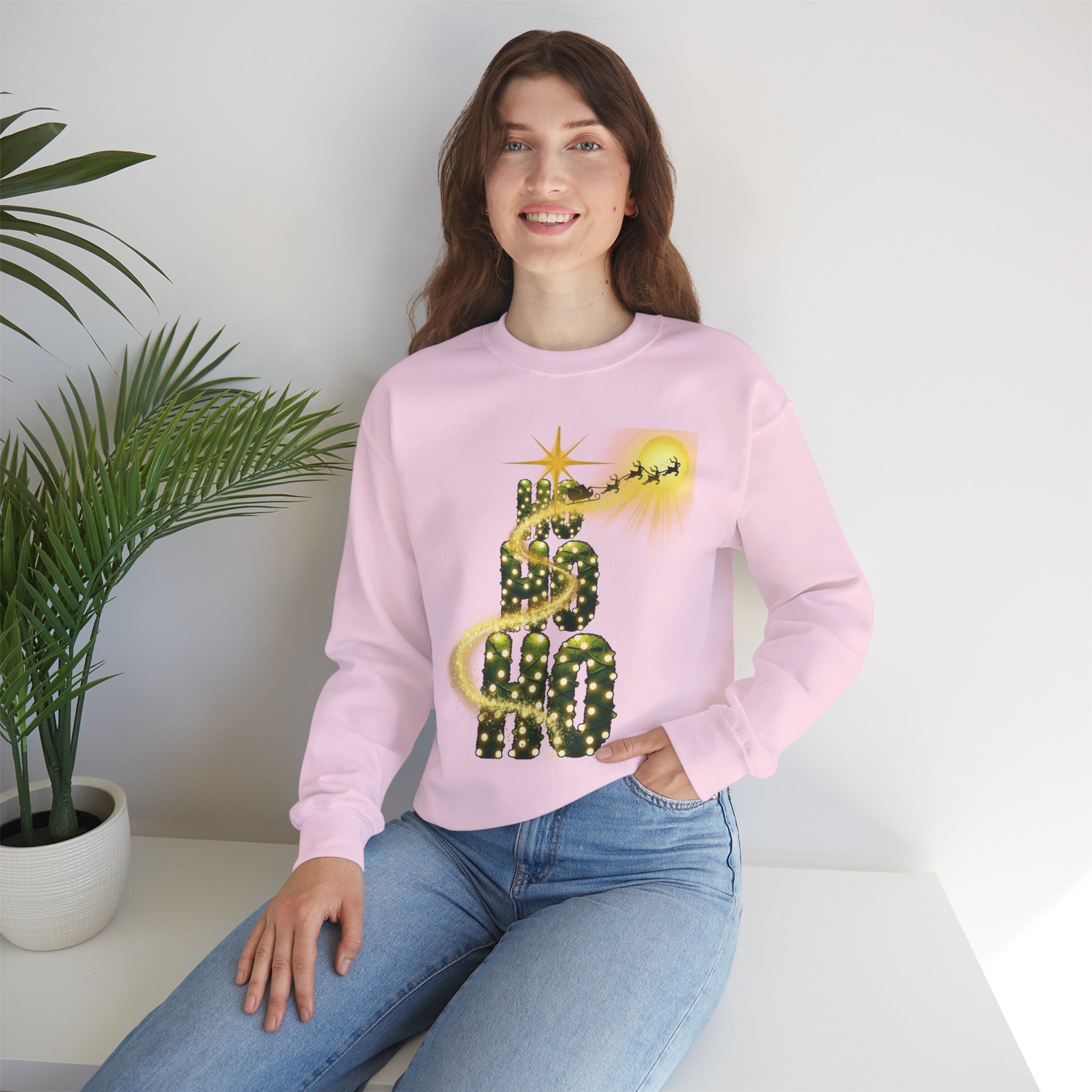 “Sparkling Santa Magic HO HO HO Christmas Lights Design – Festive Holiday Pullover product thumbnail image “Sparkling Santa Magic HO HO HO Christmas Lights Design – Festive Holiday Pullover product thumbnail image