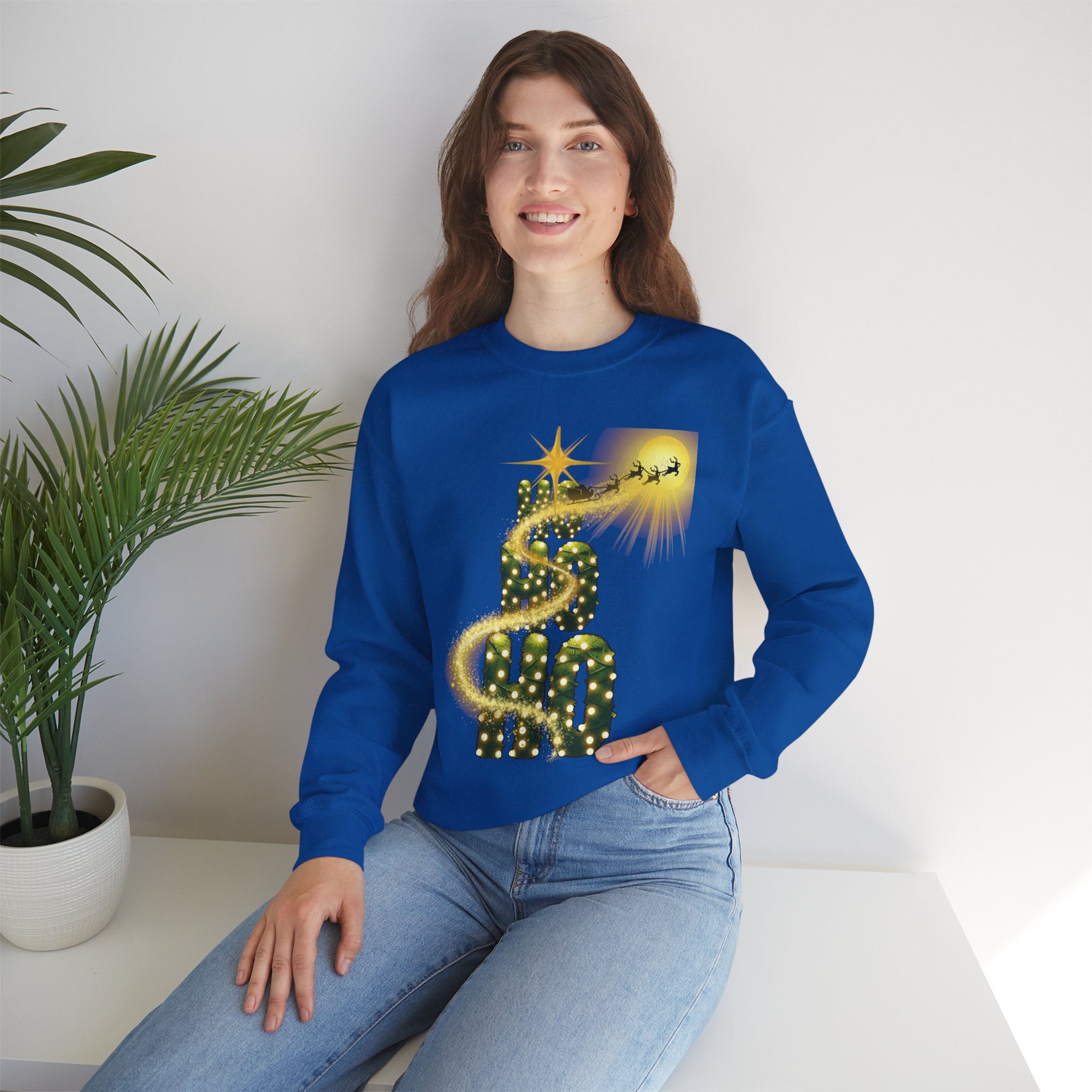 “Sparkling Santa Magic HO HO HO Christmas Lights Design – Festive Holiday Pullover product thumbnail image