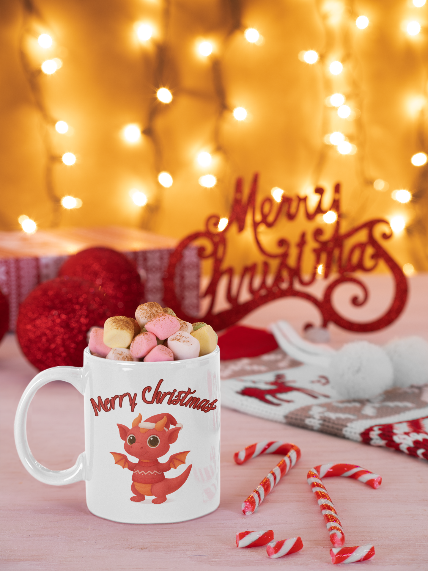 Merry Christmas Fox Mug | Cute Red Fox Holiday Illustration product thumbnail image