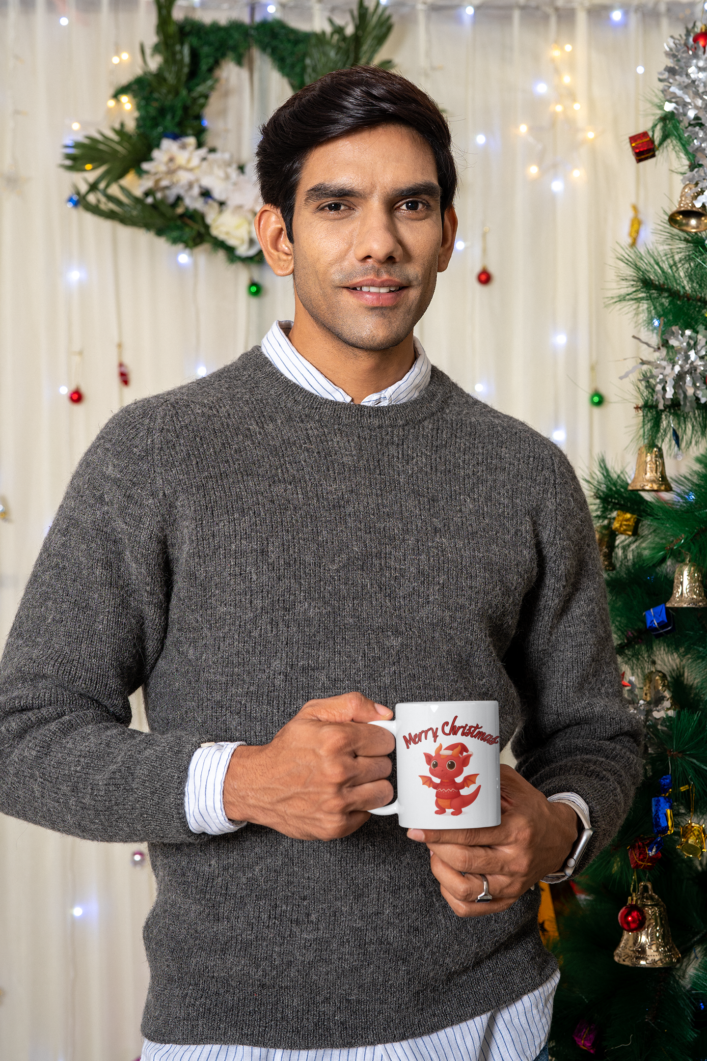 Merry Christmas Fox Mug | Cute Red Fox Holiday Illustration product thumbnail image