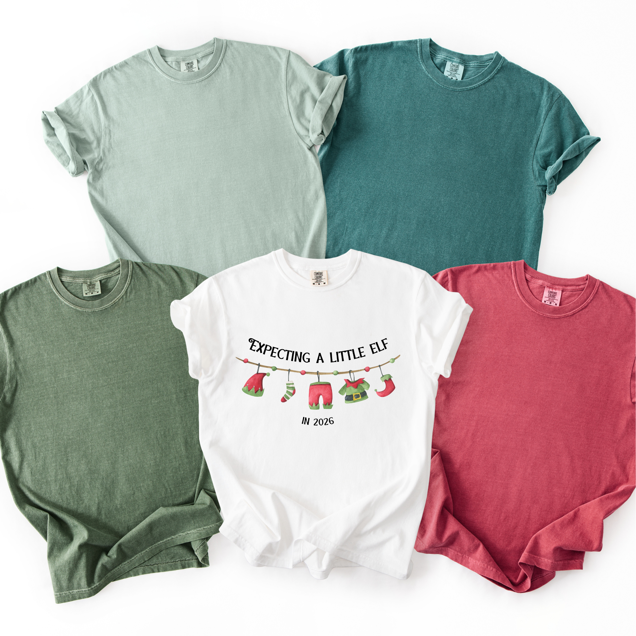 Expecting a Little Elf in 2026 Shirt • Christmas Pregnancy Announcement • Holiday Baby Reveal Tee • Cute Mommy-to-Be Christmas Reveal Shirt product thumbnail image