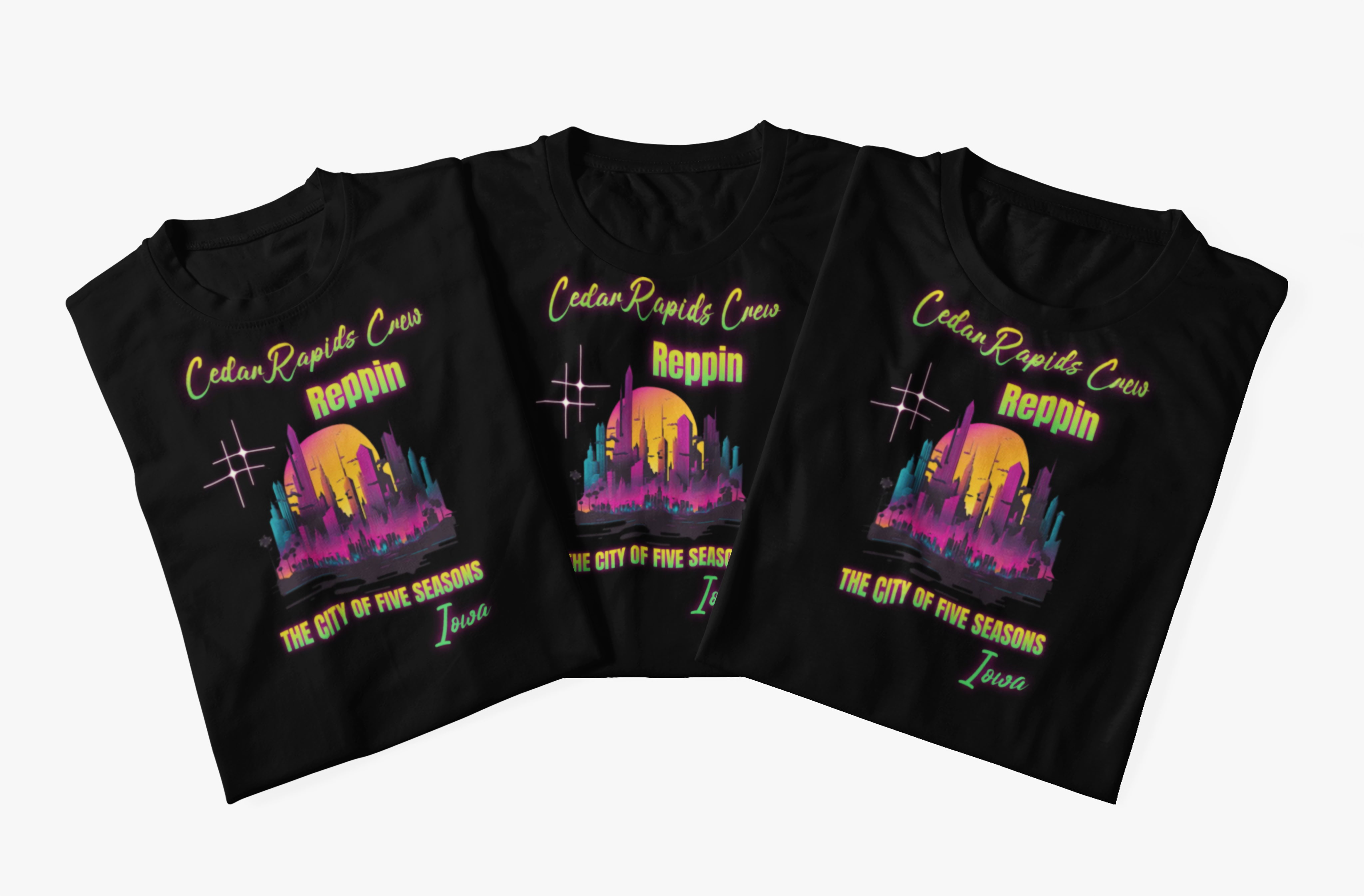 Cedar Rapids Crew Reppin Tee — The City of Five Seasons, Iowa product thumbnail image