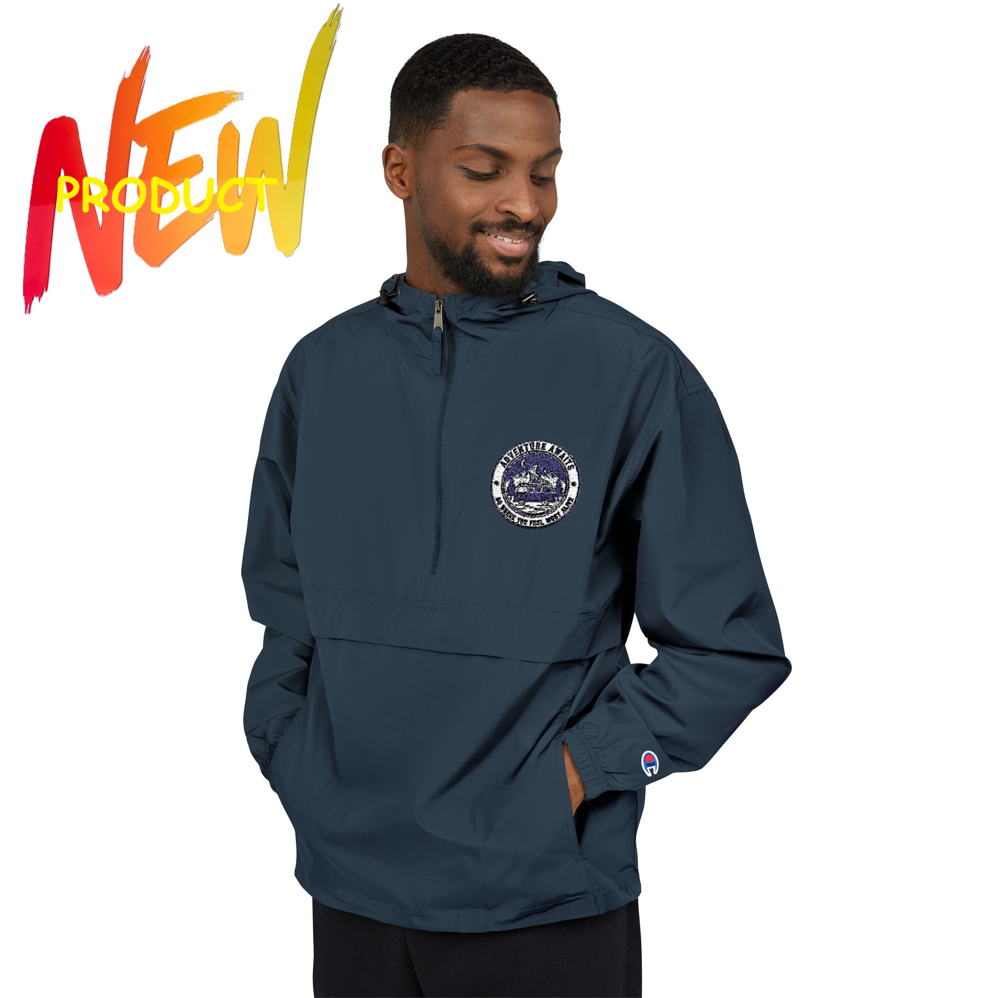 "NEW" Champion Unisex Packable Anorak Jacket -- "Adventure Awaits-Go Where You Feel Most Alive" product thumbnail image "NEW" Champion Unisex Packable Anorak Jacket -- "Adventure Awaits-Go Where You Feel Most Alive" product thumbnail image