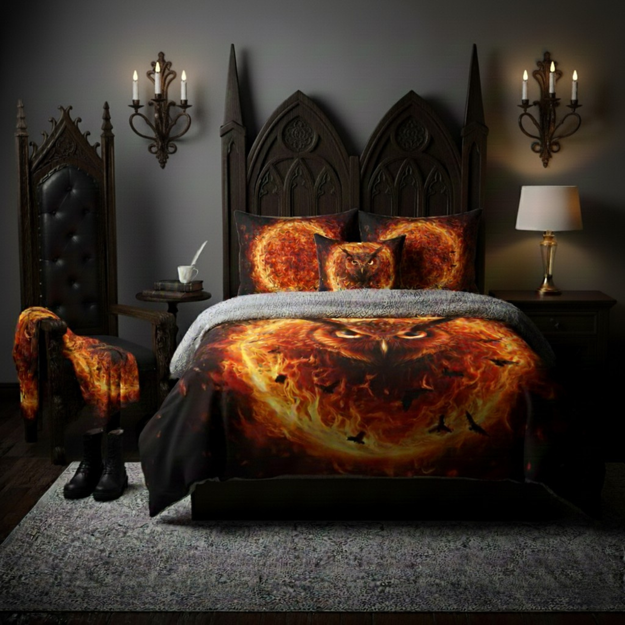 Aethelred's Fire - Faux Suede Square Pillowcase product thumbnail image Aethelred's Fire - Faux Suede Square Pillowcase product thumbnail image