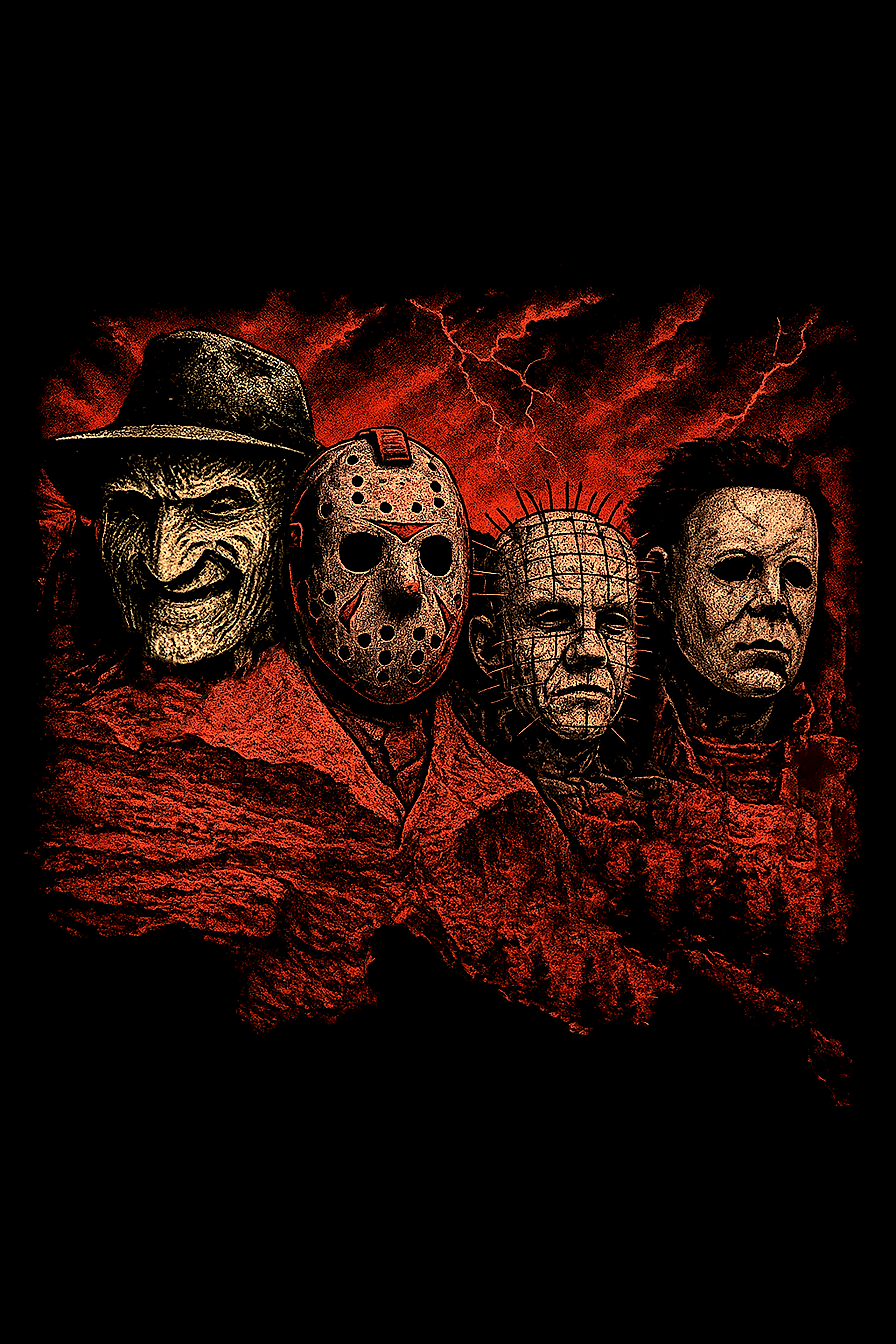 Mt. Rushmore of Horror - HANES Graphic Hoodie product thumbnail image Mt. Rushmore of Horror - HANES Graphic Hoodie product thumbnail image
