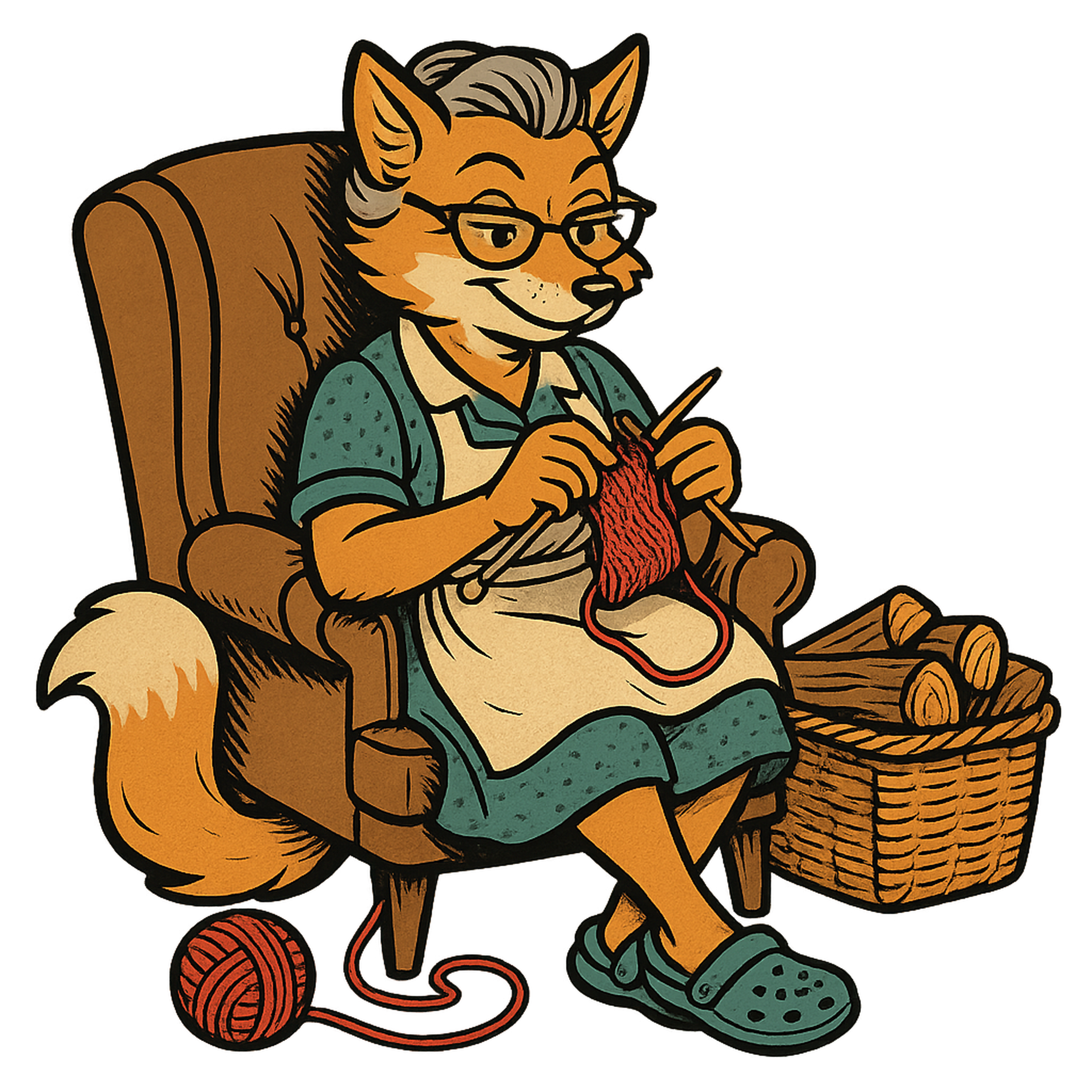 Crafty Vixen Knitting Tee — 'Print it your way' Cozy Crafting T-Shirt product thumbnail image Crafty Vixen Knitting Tee — 'Print it your way' Cozy Crafting T-Shirt product thumbnail image