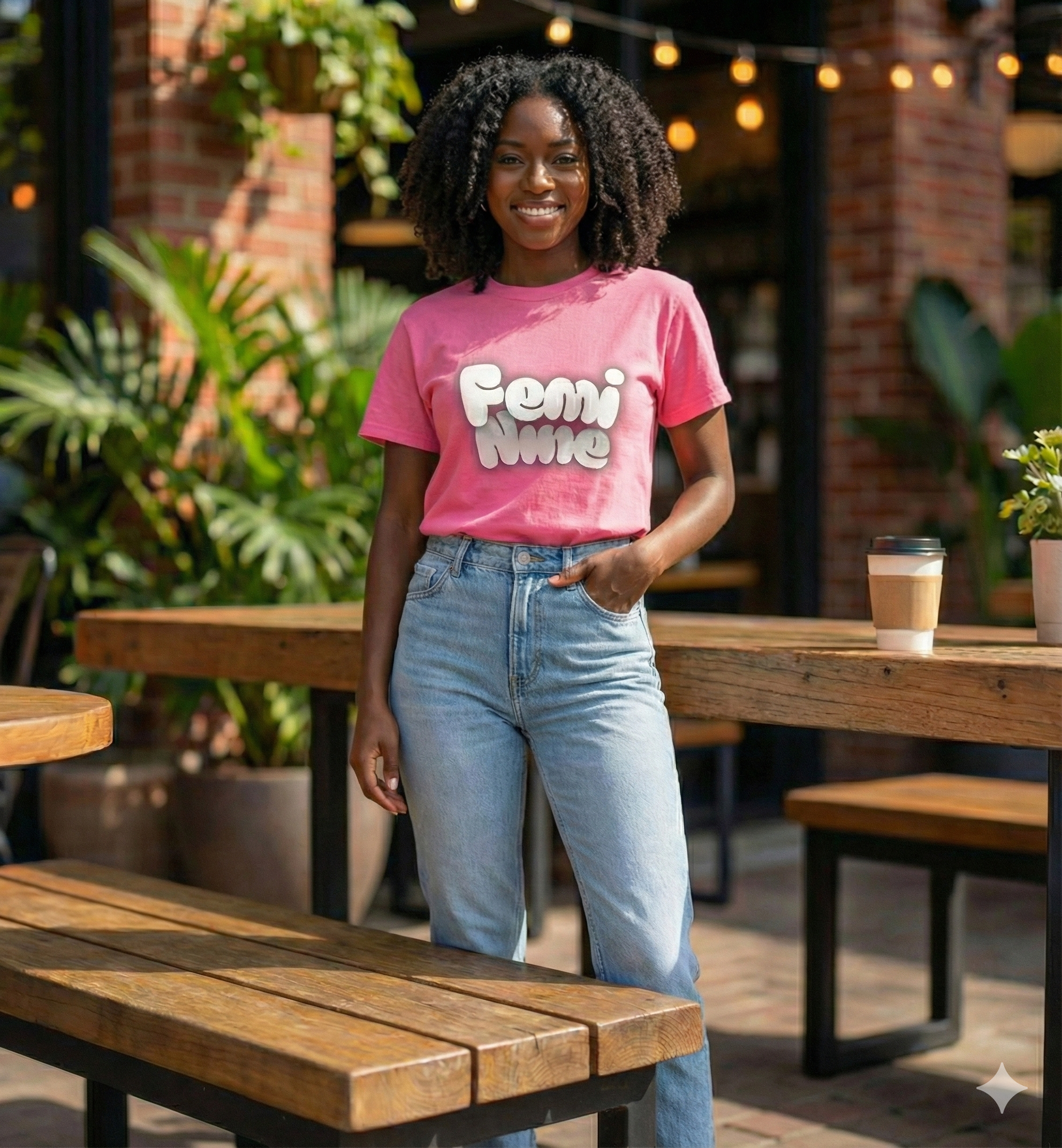 Feminine Bubble Text T-Shirt