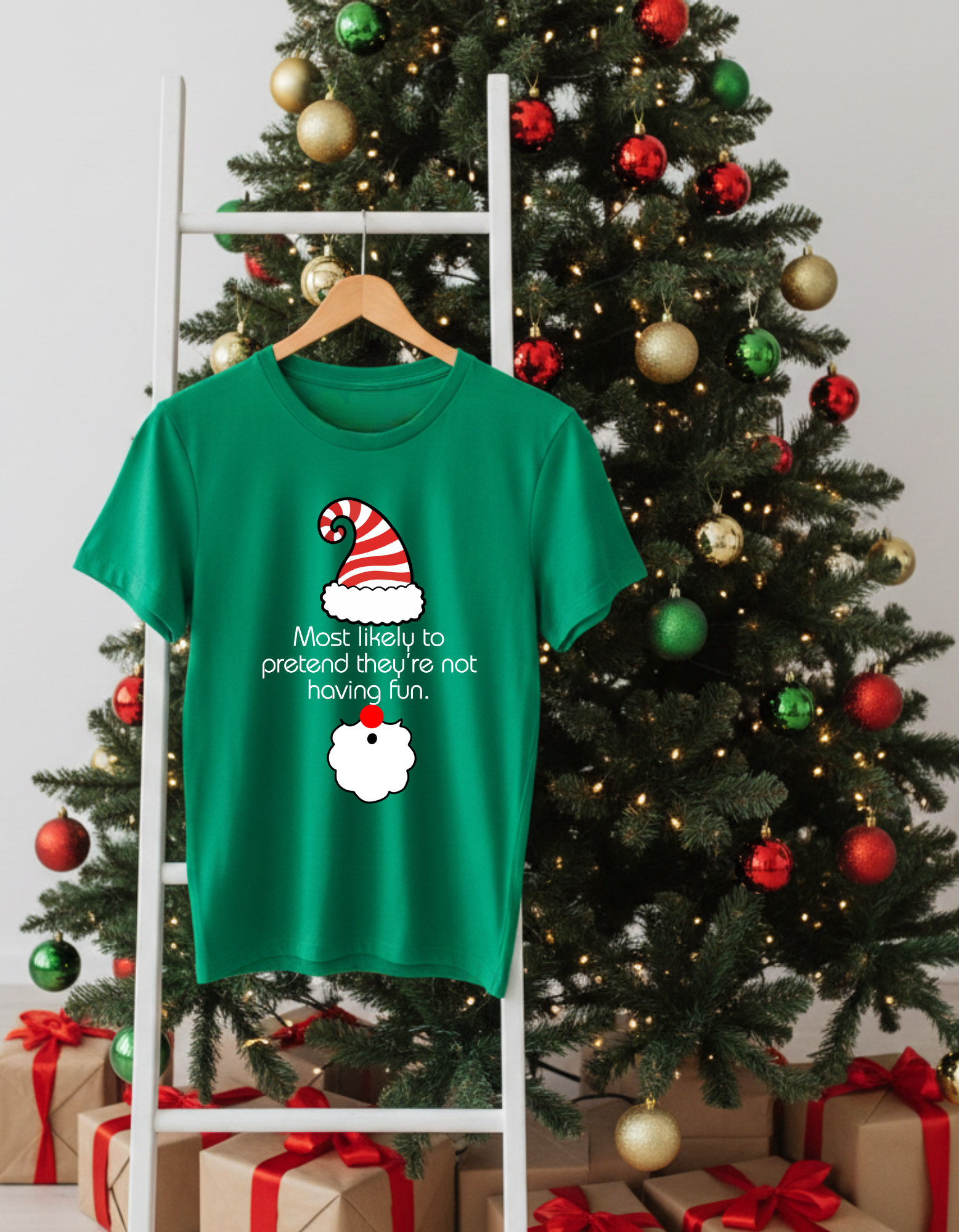 Matching Family Elf T-Shirt — "Most Likely to PRETEND THEY'RE NOT HAVING FUN" Holiday Tee product thumbnail image Matching Family Elf T-Shirt — "Most Likely to PRETEND THEY'RE NOT HAVING FUN" Holiday Tee product thumbnail image