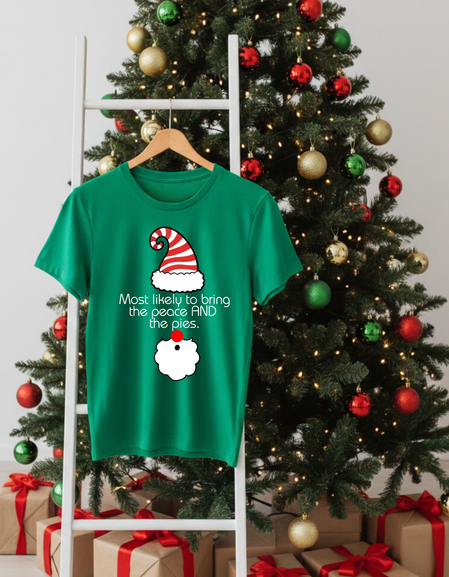 Matching Family Elf T-Shirt — "Most Likely to BRING THE PIECE AND THE PIES" Holiday Tee product thumbnail image Matching Family Elf T-Shirt — "Most Likely to BRING THE PIECE AND THE PIES" Holiday Tee product thumbnail image